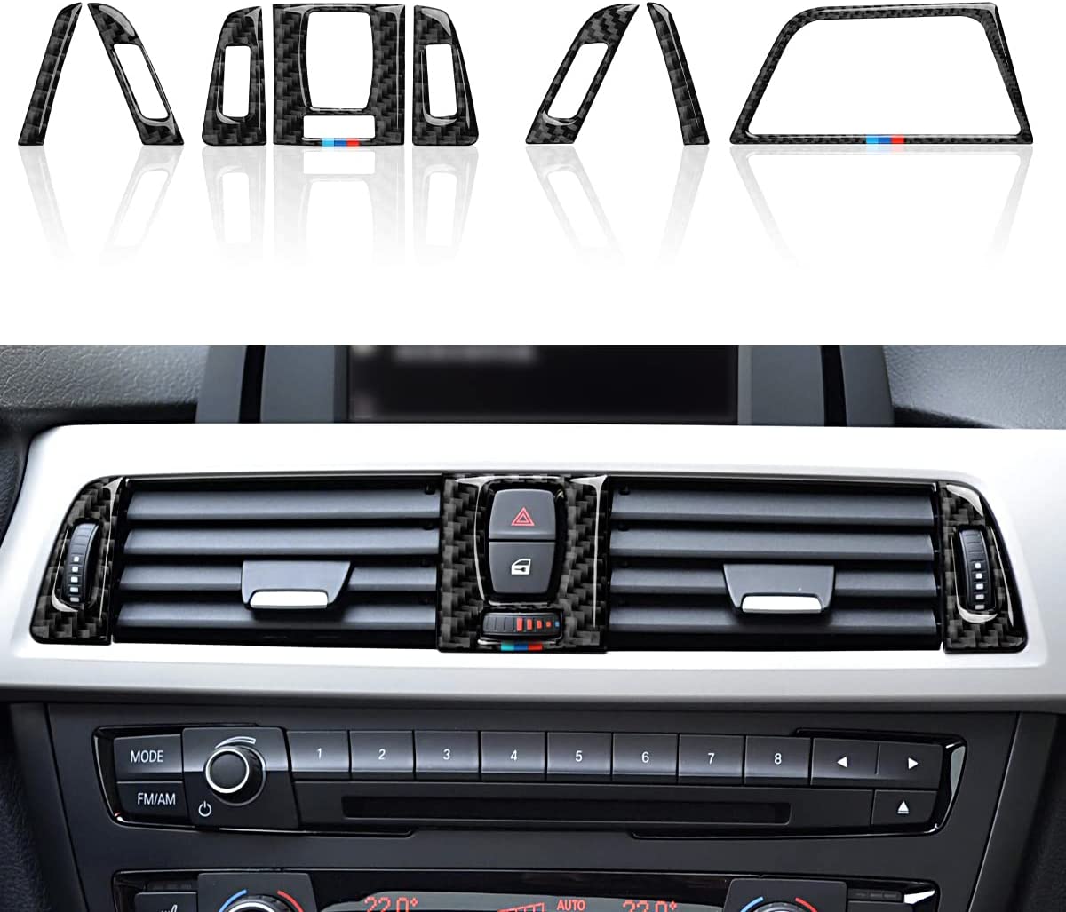 8PCS Car Air Vent Decal Carbon Fiber Sticker Trim Cover Compatible with 3 4 Series Accessories (B) -- ONLY for F30 (2016-2019), F32 F34 (2017-2019)