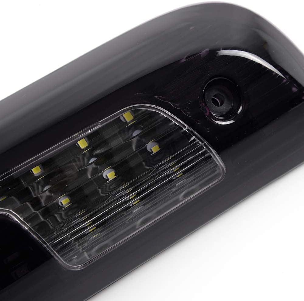 LED 3rd Brake Lights, Compatible with 14-18 Chevy Silverado/14-18 GMC Sierra 1500 2500HD SILVERADO 3500/3500HD (NOT Fit Black Widow Edition) Third Cargo Lamps Black Housing Smoky & White Lens - Delicate Leather