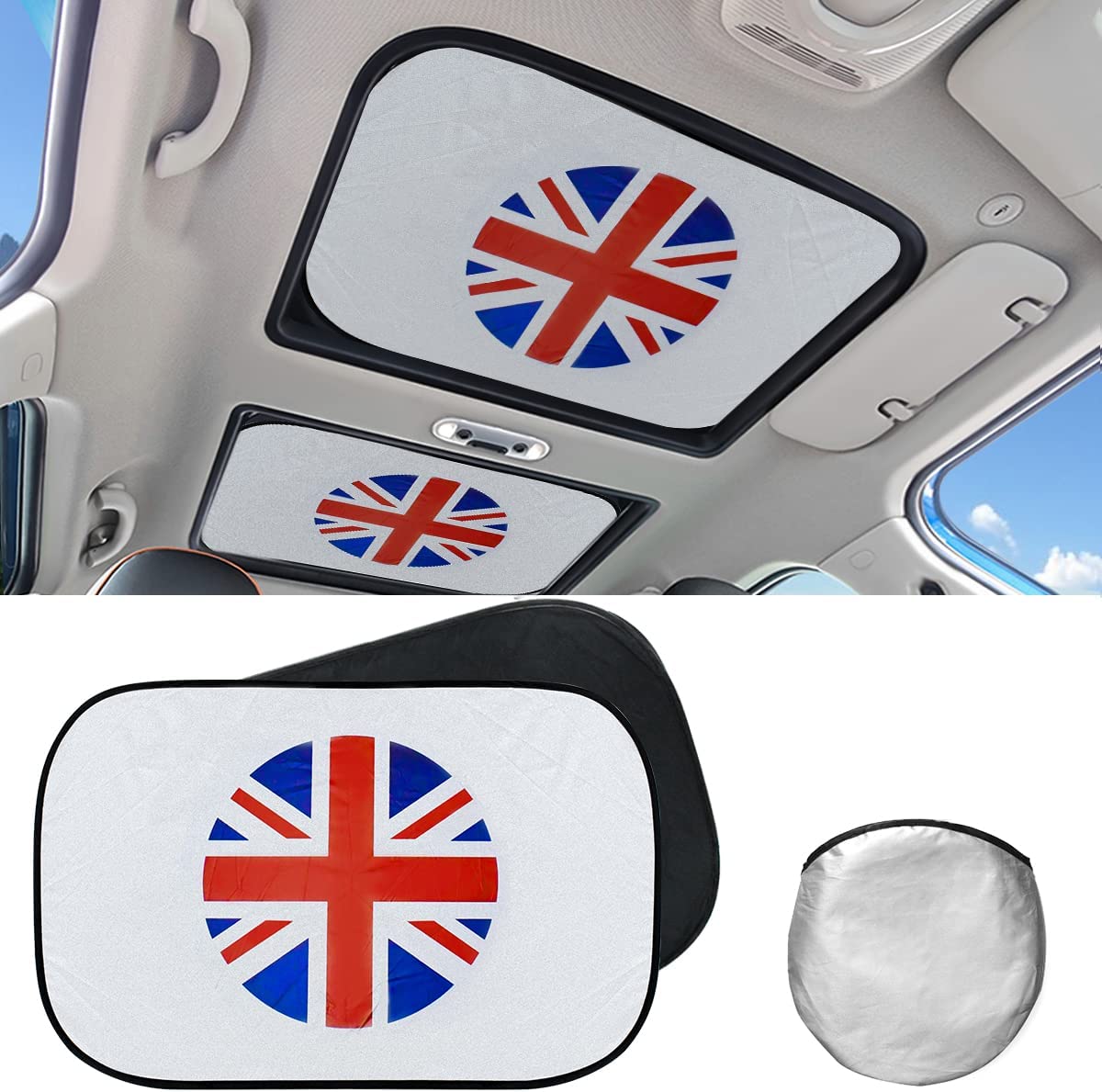 UV Ray Car Sunroof Sun Shade Interior Sun Protector Sunshade Compatible for Cooper Accessories