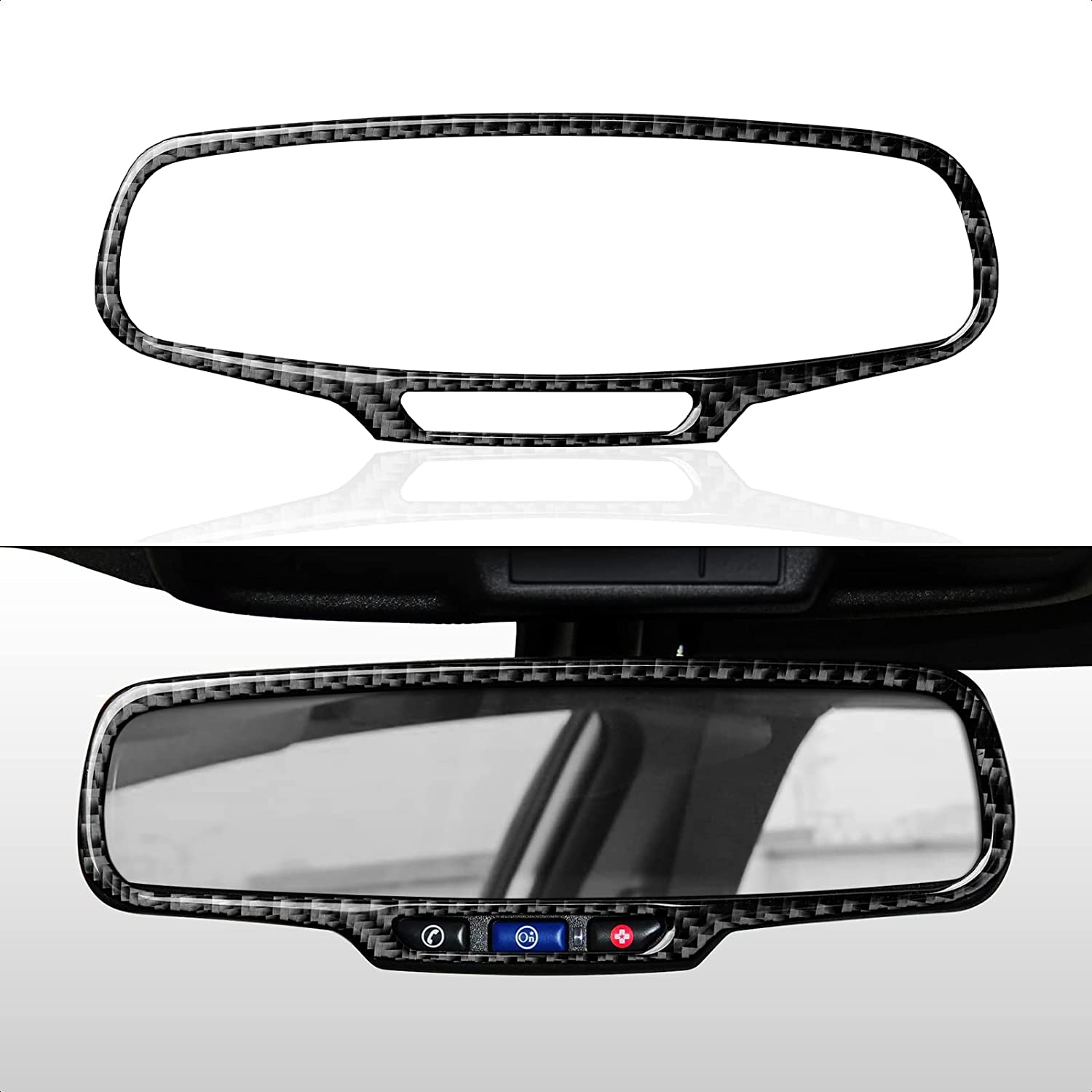 Car Sticker Decal Carbon Fiber Rear View Mirror Interior Trim Cover for Chevrolet Camaro 2010 2011 2012 2013 2014 2015 Accessories - Delicate Leather