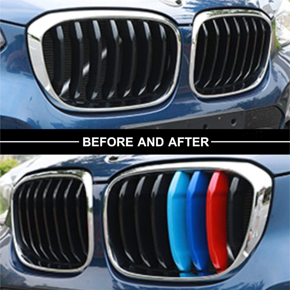 M-Colored Stripe Grille Insert Trims Compatible with Bmw G01 X3 & G02 X4 Standard Kidney Grille - Delicate Leather