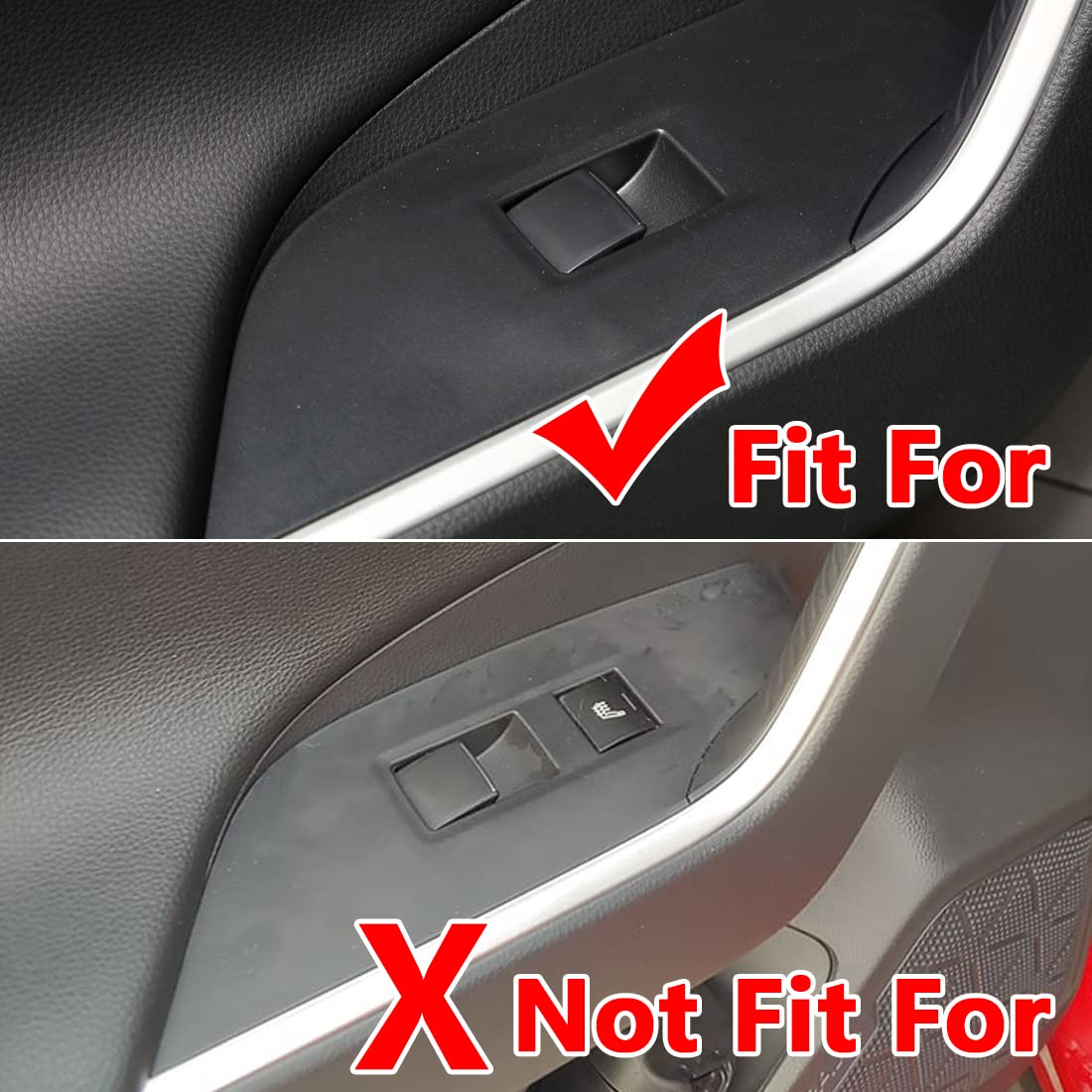 4pc Car Interior Automobile Door Window Control Panel Cover Molding Door Lock Switch Trim Compatible with Toyota RAV4 2019 2020 2021 2022 North American Version - Delicate Leather