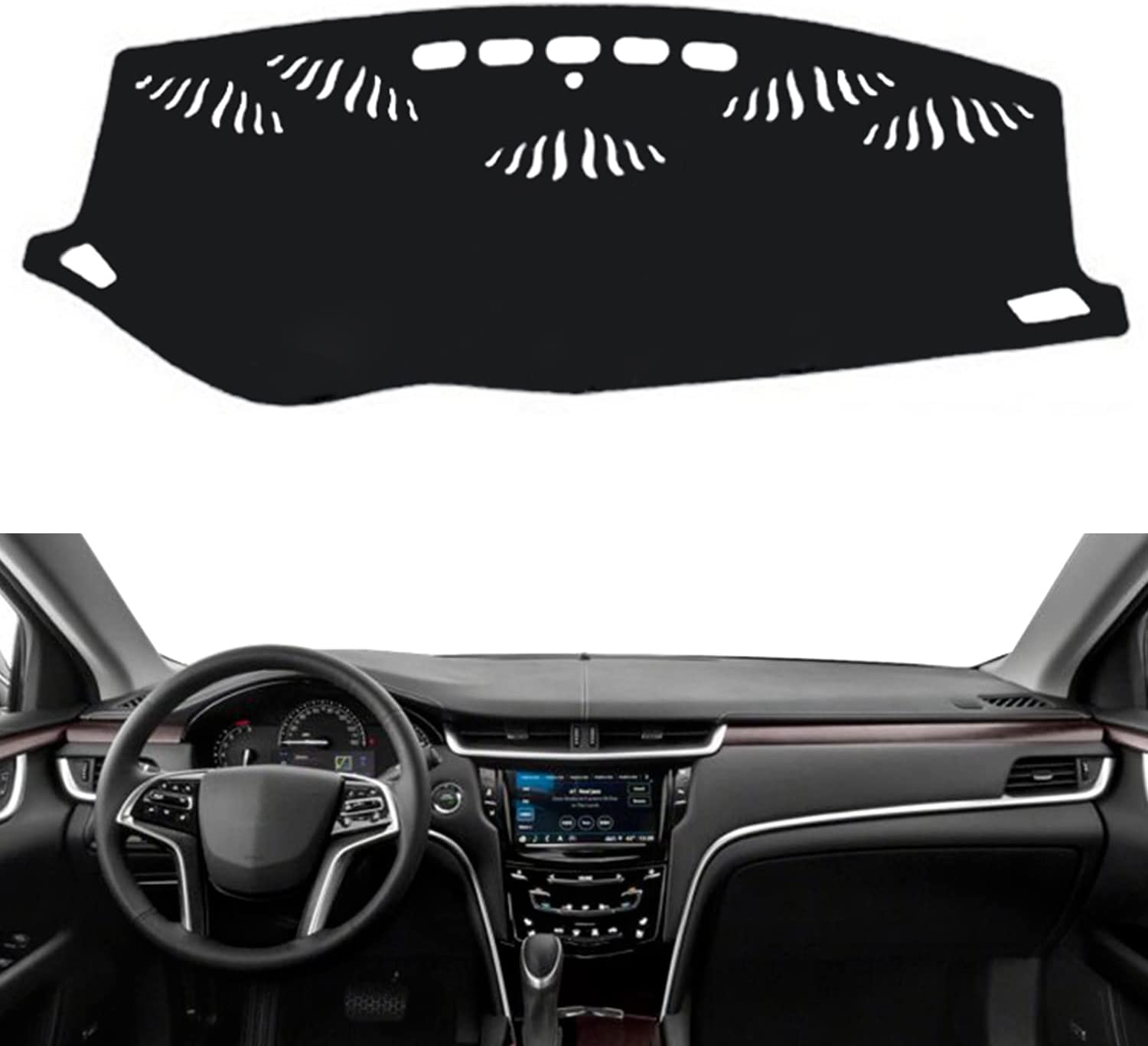 Car Dashboard Dash Board Cover Mat Carpet Compatible for Cadillac XTS 2013 2014 2015 2016 2017 2018 2019 2020 2021 Left Hand Drive - Delicate Leather