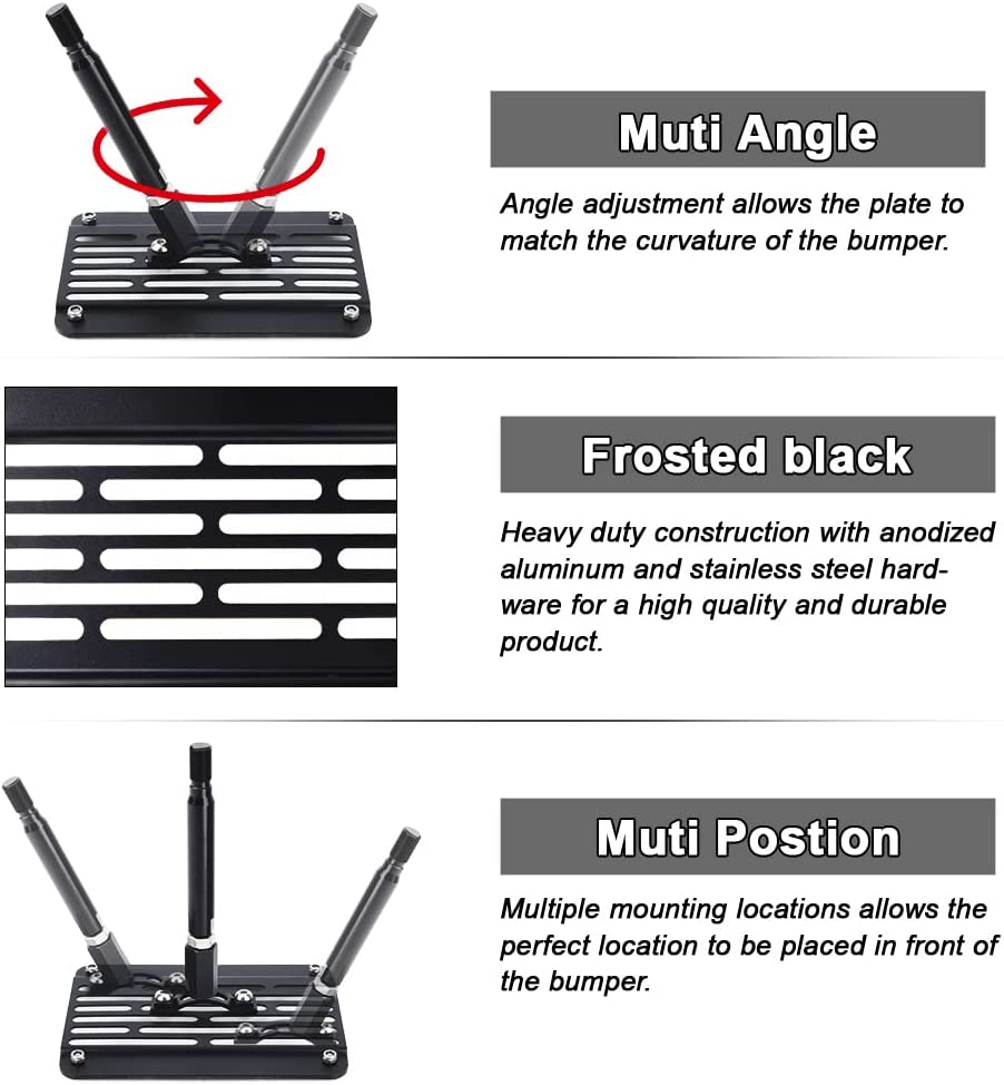 Aluminum Alloy License Plate Frame, Front License Plate Mounting Kit, Tow Hook License Plate Mount, Holder Bolt Adapter Relocation Kit Compatible with Subaru WRX STI - Delicate Leather