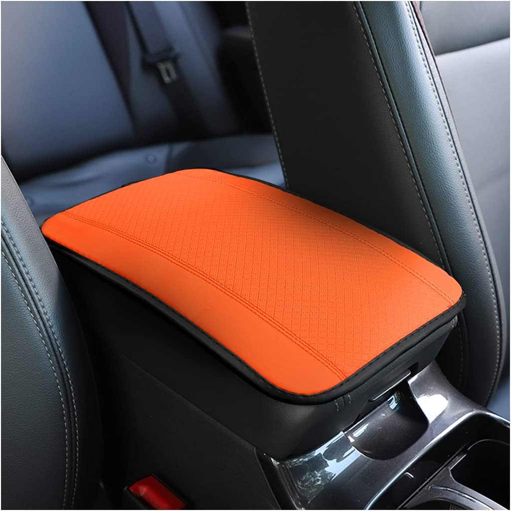 Car Armrest Storage Box Mat, Fiber Leather Car Center Console Cover, Car Armrest Seat Box Cover Accessories Interior Protection for Most Vehicle, SUV, Truck - Delicate Leather