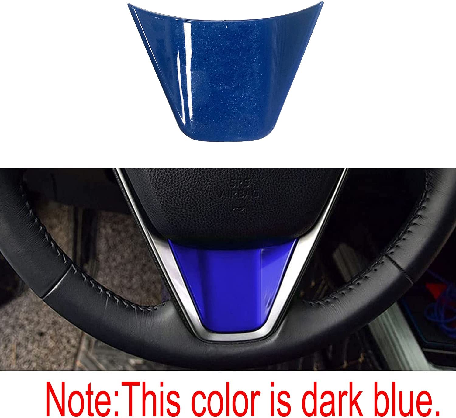 3Pcs ABS Sport Blue Interior Decoration Steering Wheel Button Cover Molding Sticker Accessories Trim Compatible with Toyota Camry 2018-2023,for Avalon 2019-2022 - Delicate Leather