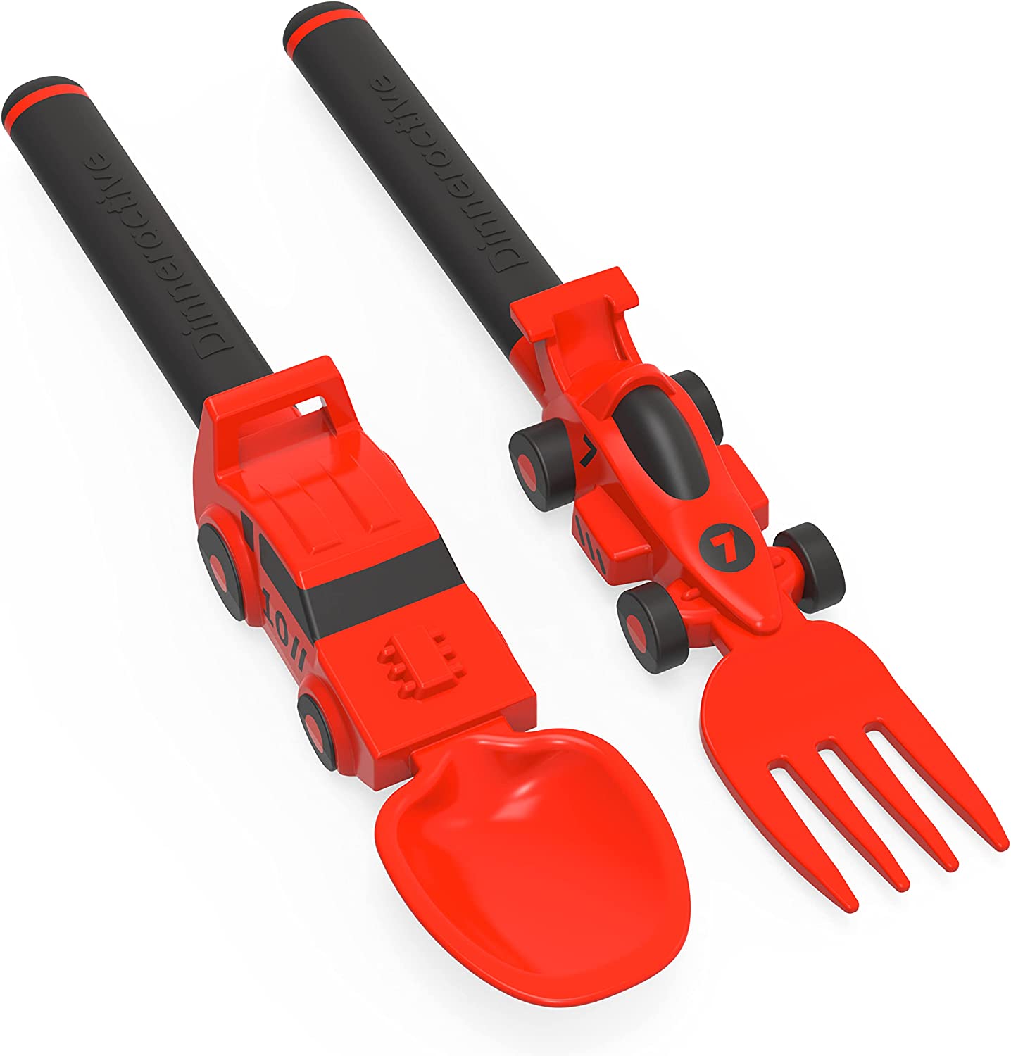 Utensil Set for Kids – Red Race Car Themed Fork and Spoon for Toddlers and Young Children – 2-Piece Set - Delicate Leather