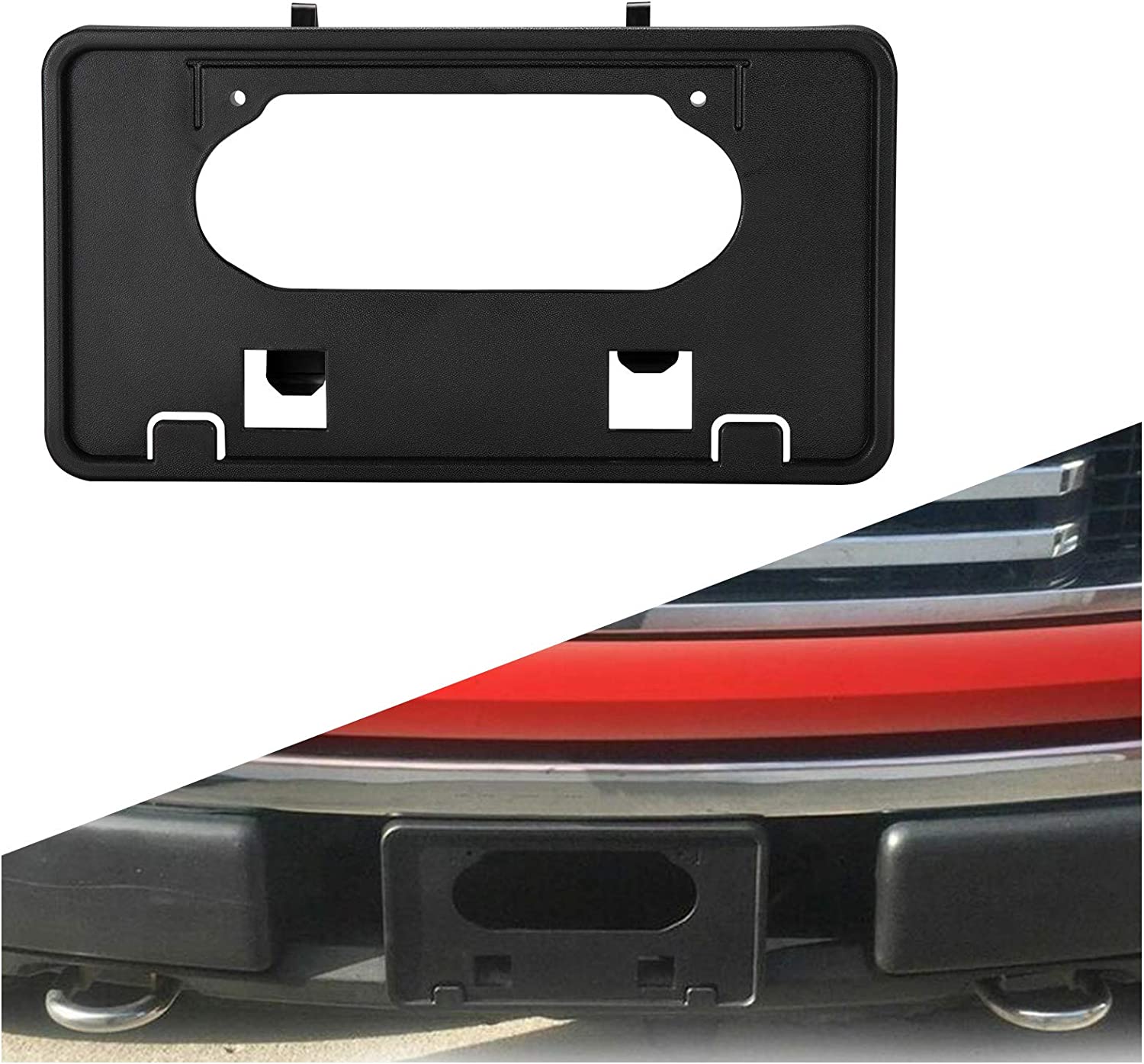 Bumper Mounting Bracket Compatible with Ford F150 2009 - 2014 Front License Plate Frame Holder - Delicate Leather