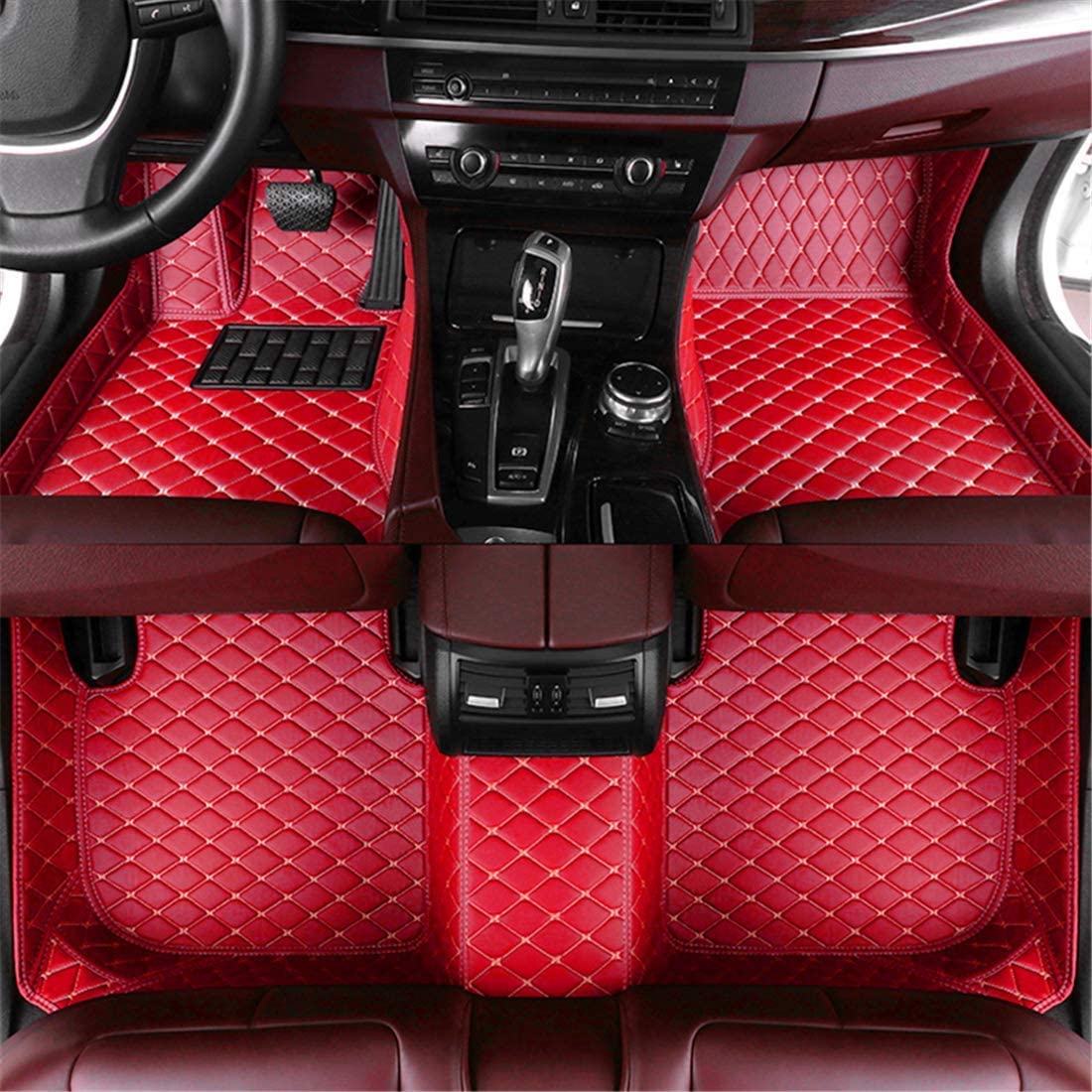 Car Floor Mats fit for Jaguar S-Type 2000-2007 Full Coverage All Weather Protection Non-Slip Leather Floor Liners