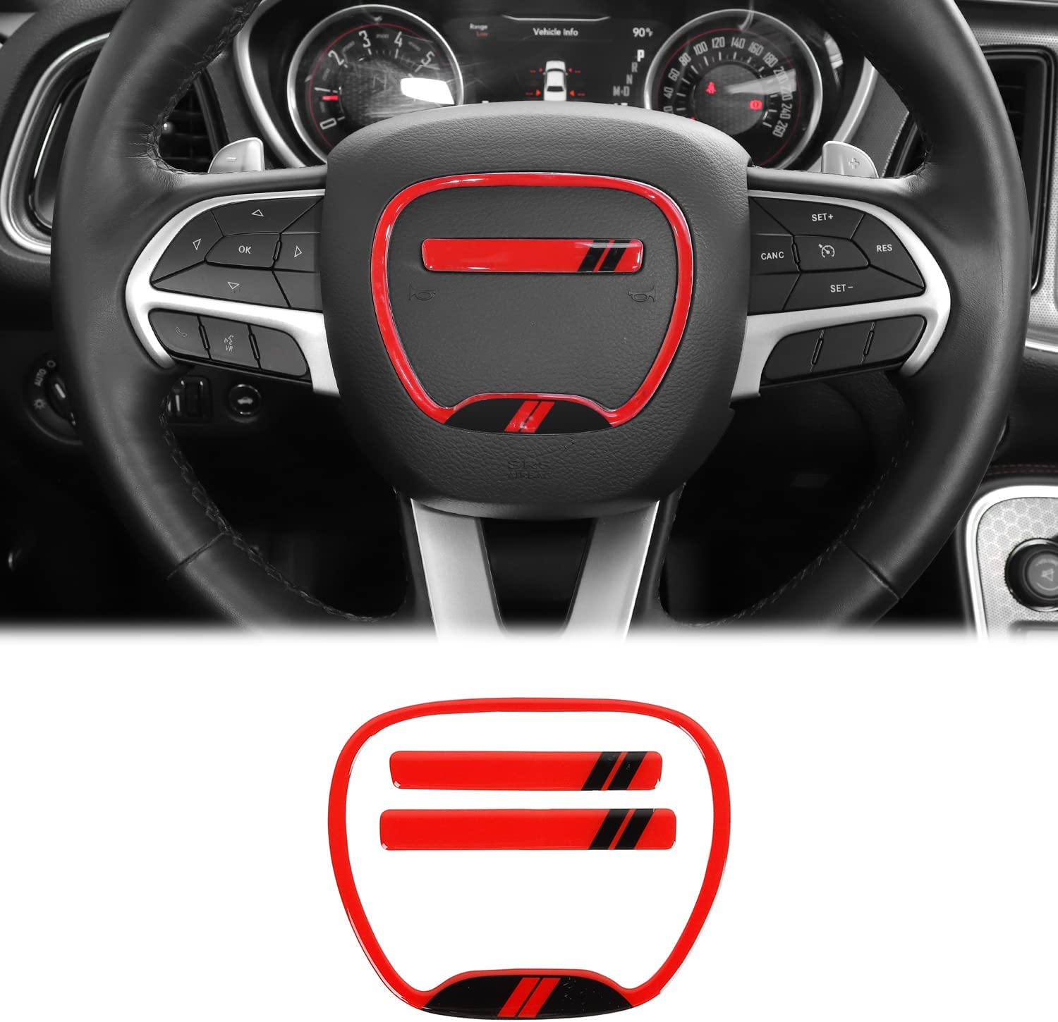 Steering Wheel Trim, for 2015-2022 Challenger Charger, for Grand Cherokee SRT8 2014-2020