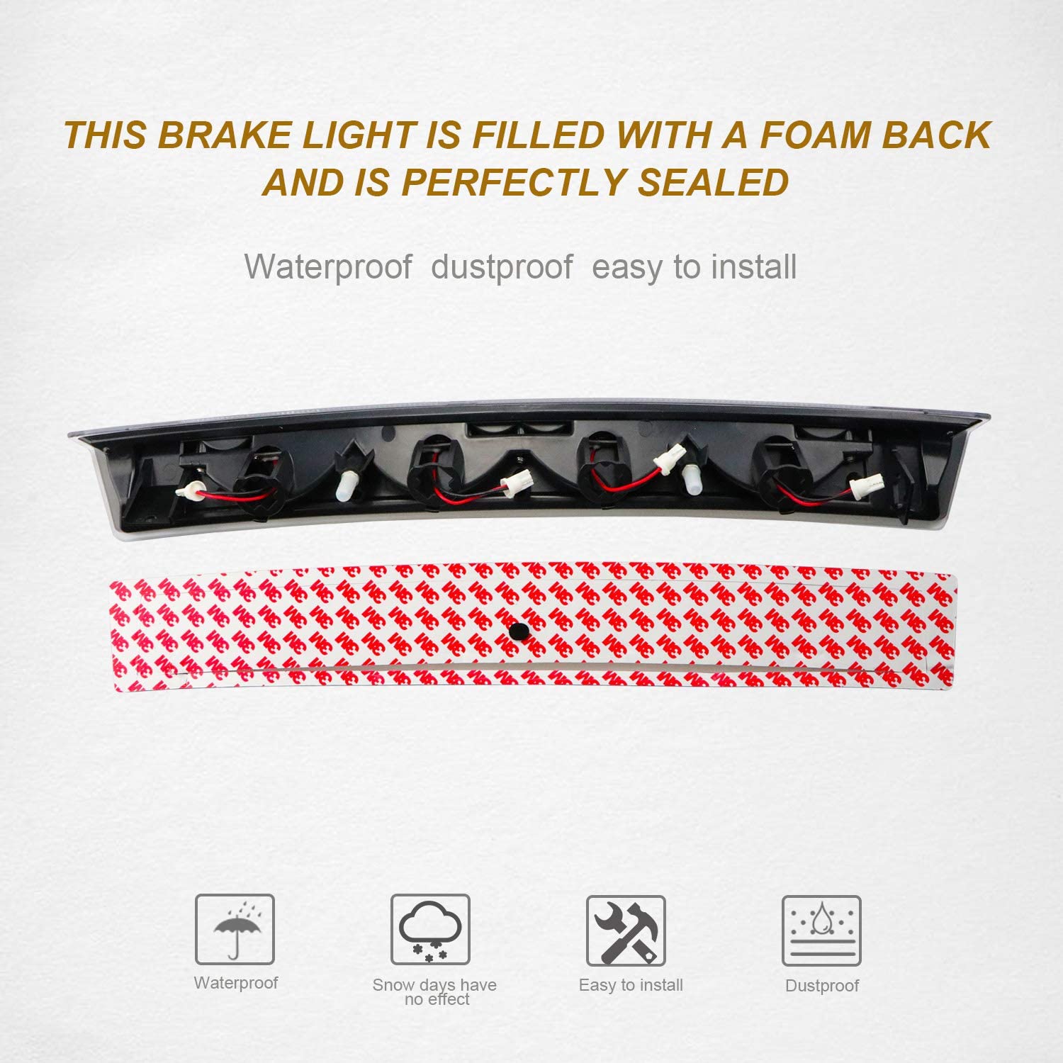 LED Third 3rd Brake Light For 1999-2004 Ford Mustang Truck High Mount Top Rear Brake Light - Delicate Leather