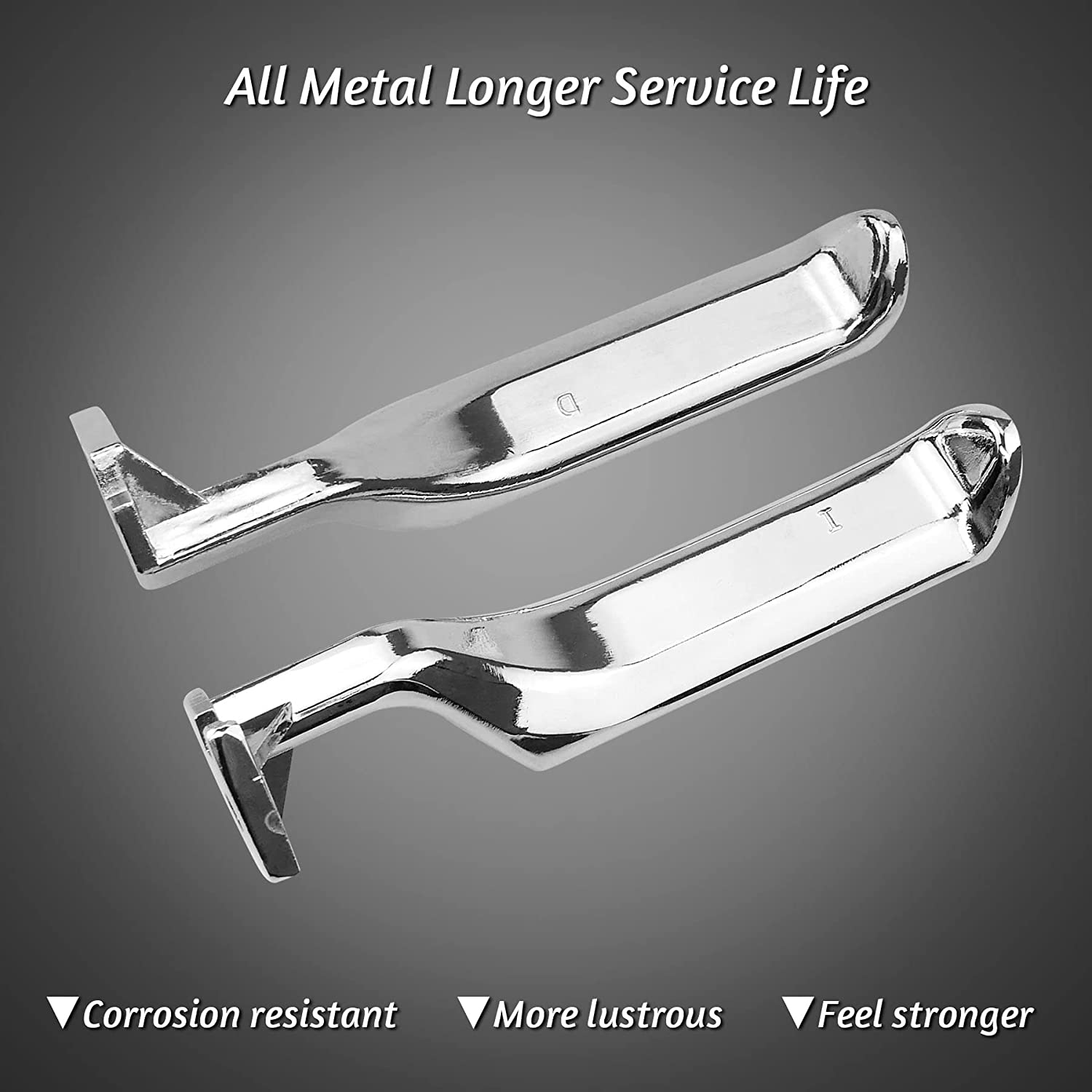 All Metal Interior Door Handle Compatible with Ford Bronco F150 F250 F350 F53 F59 F800 1987-1996, Right Left Front Driver & Passenger Side Pair Replaces E7TZ-1522601-A, E7TZ-1522600-A, 77177, 77178 - Delicate Leather