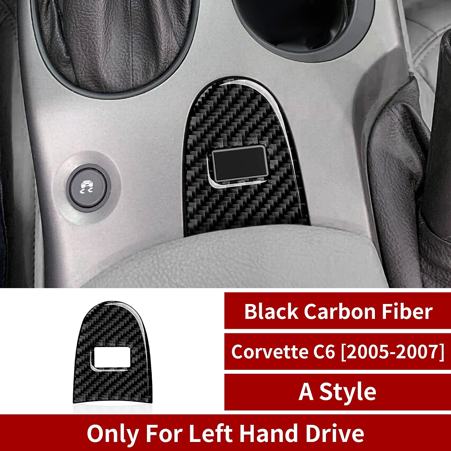 Car Interior Gear Shift Panel Trim Sticker Carbon Fiber Decoration Decal Cover for Chevrolet Corvette C6 2005 2006 2007 Car Accessories - Delicate Leather