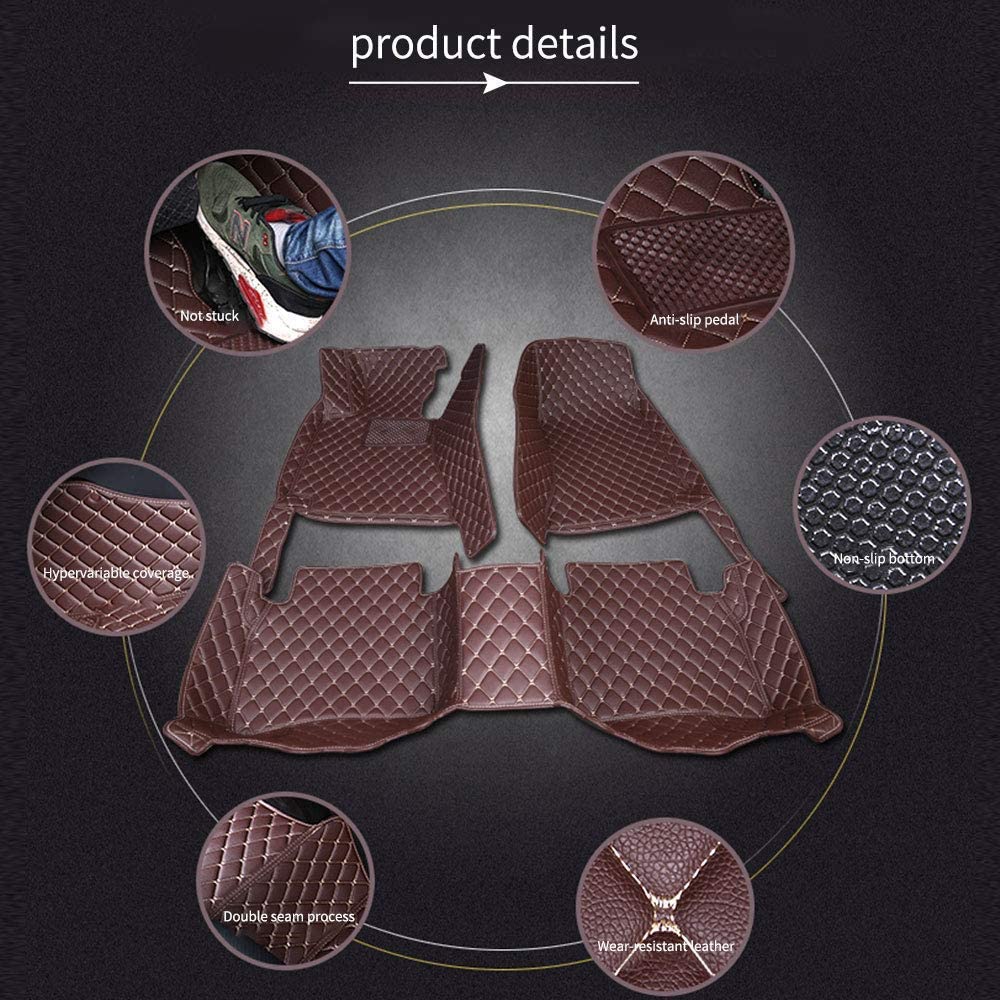 Car Floor Mats fit for Jaguar F-PACE 2016-2019 Full Coverage All Weather Protection Non-Slip Leather Floor Liners - Delicate Leather