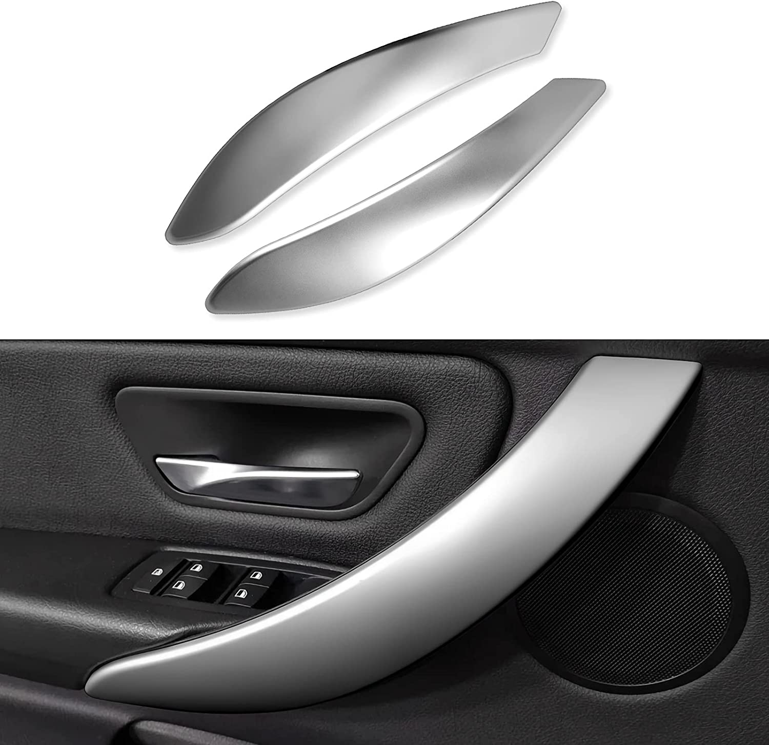 2PCS Car Door Handles Cover Sticker Decal ABS Trim Compatible with F30 F31 F34 3GT F32 F33 F36 3 4 Series Accessories