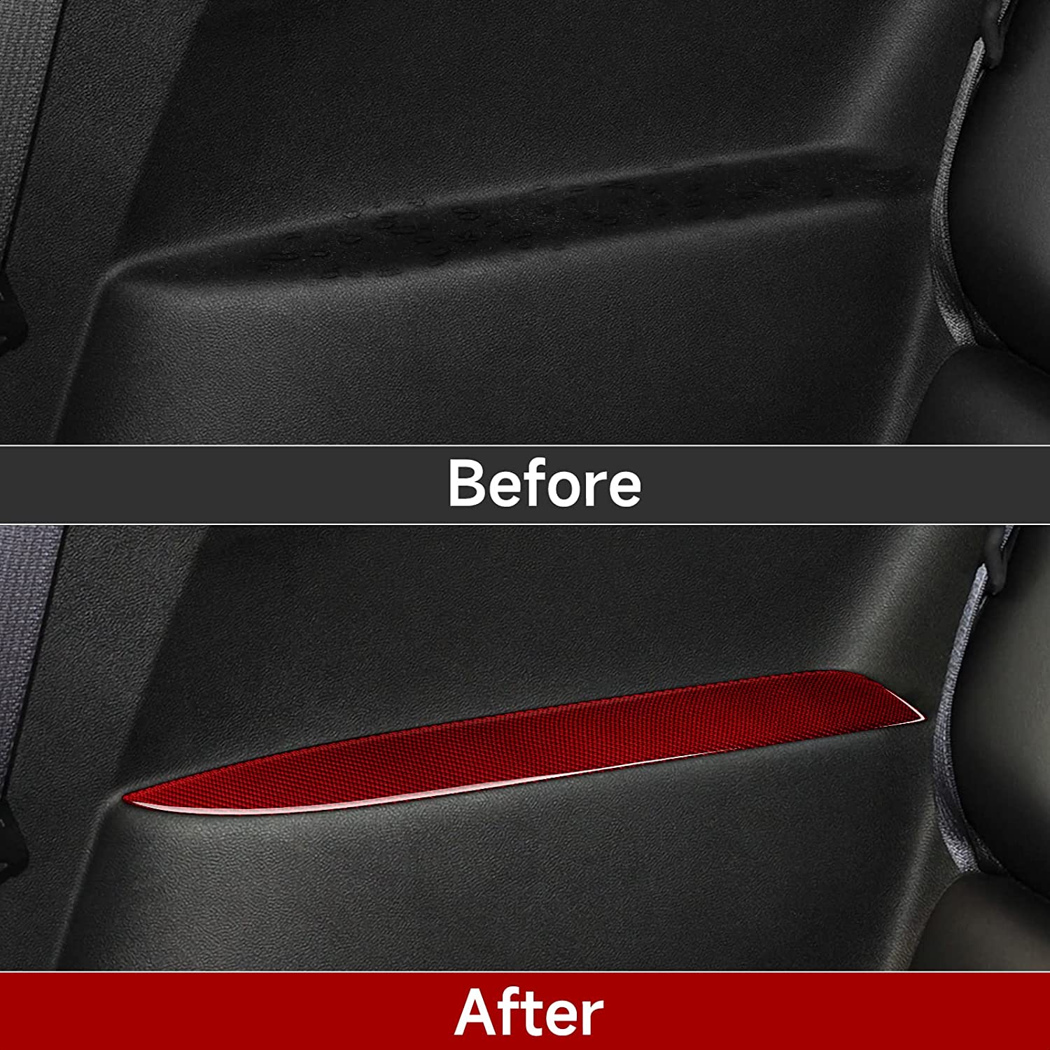 Car Rear Armrest Sticker Carbon Fiber Interior Trim Cover Decal for Chevrolet Camaro 2010 2011 2012 2013 2014 2015 Car Accessories - Delicate Leather