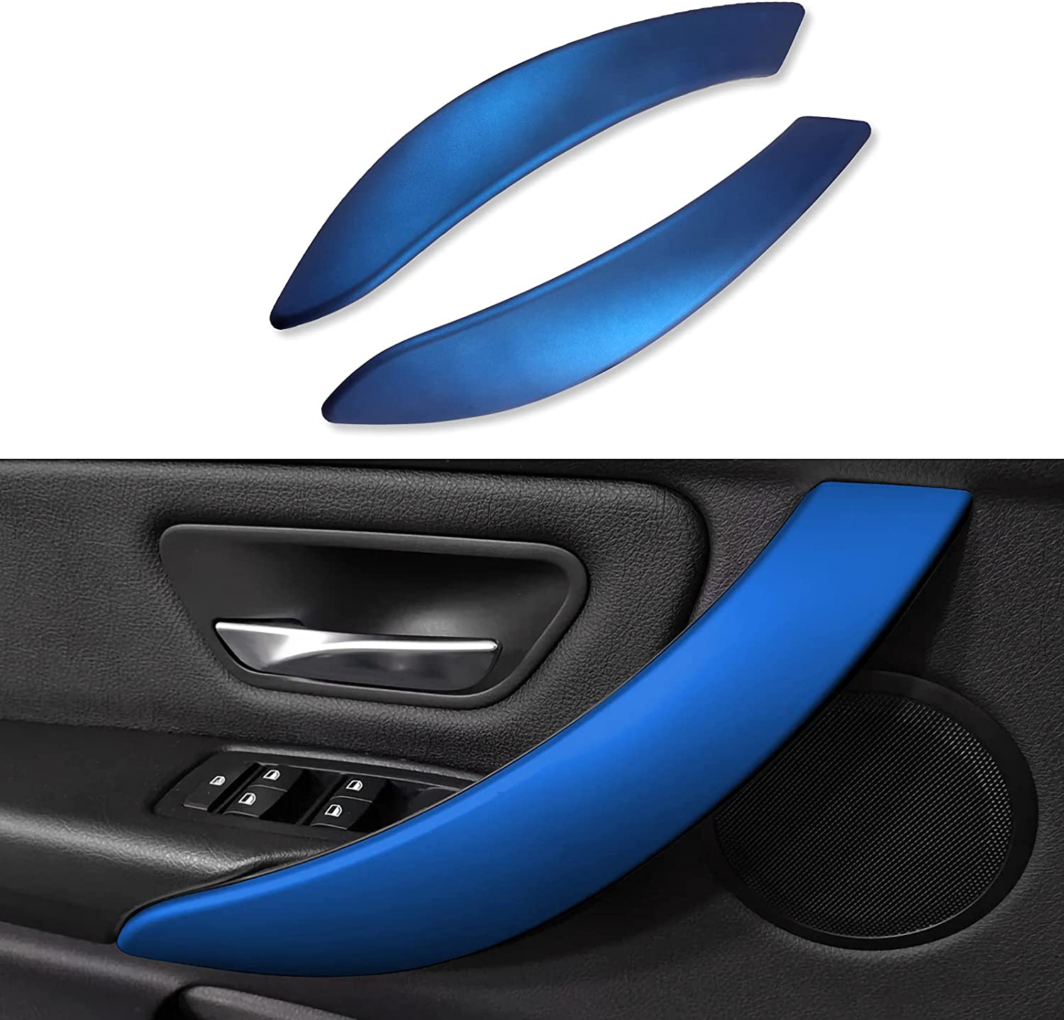 2PCS Car Door Handles Cover Sticker Decal ABS Trim Compatible with F30 F31 F34 3GT F32 F33 F36 3 4 Series Accessories