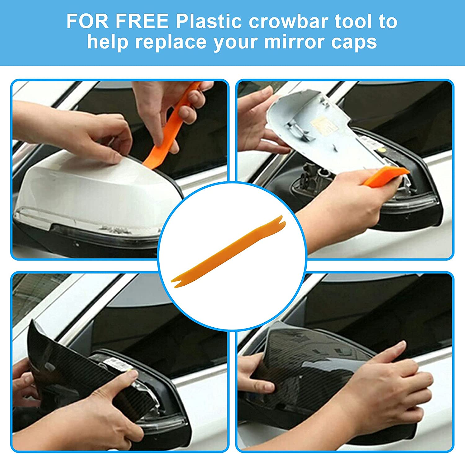 Door Mirror Covers Carbon Fiber Side Mirror Cover Caps Rearview Replacement for BMW F20 F22 F23 F30 F31 F32 F33 F36 F87 M2 X1 E84 - Delicate Leather