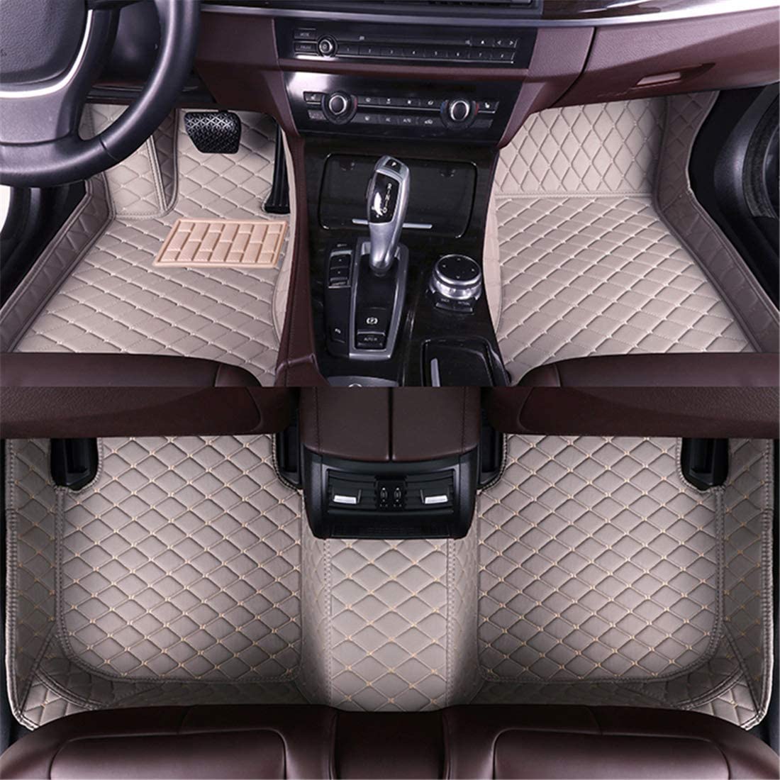 Car Floor Mats fit for F-Type Convertible 2013-2019 Full Coverage All Weather Protection Non-Slip Leather Floor Liners