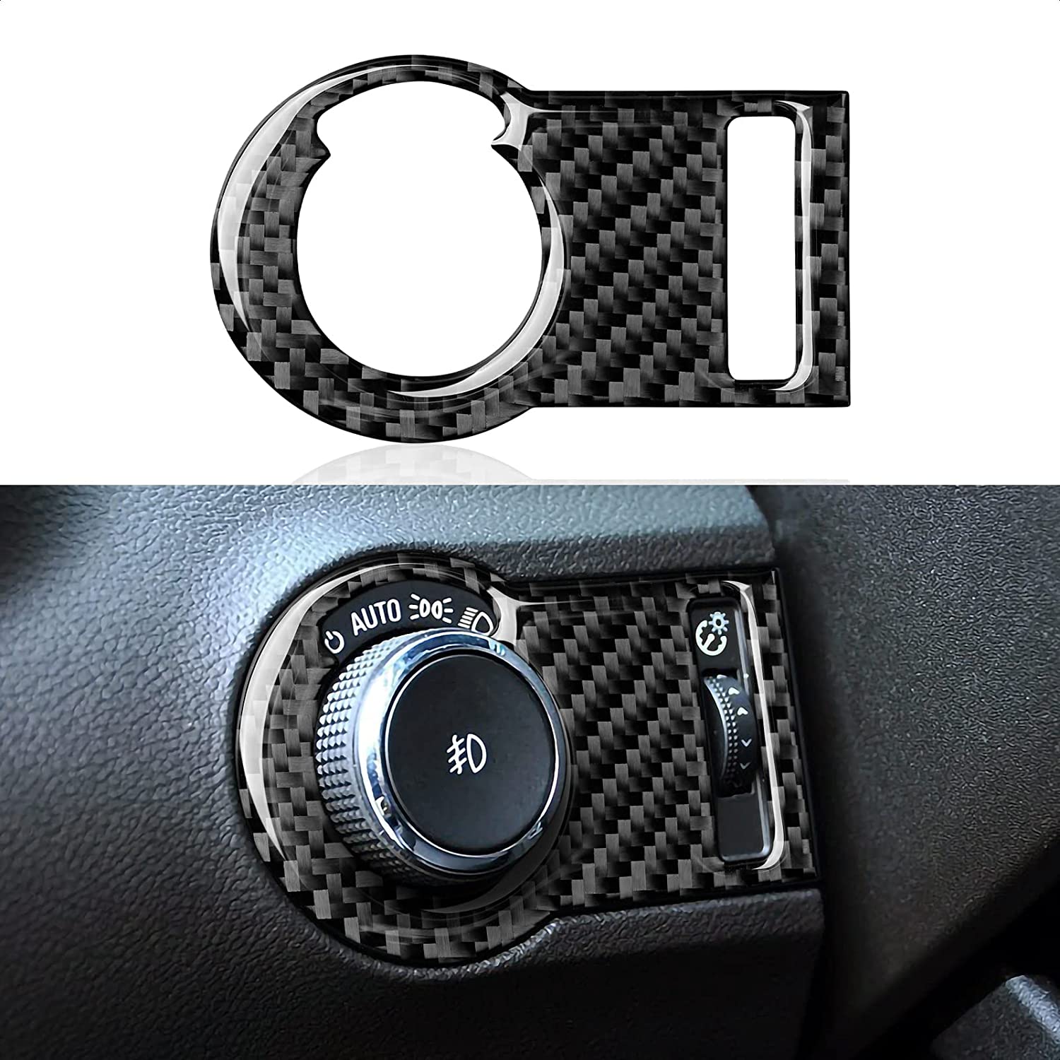 Car Headlight Switch Frame Sticker Decal Carbon Fiber Interior Trim Cover for Camaro 2010 2011 2012 2013 2014 2015 Accessories