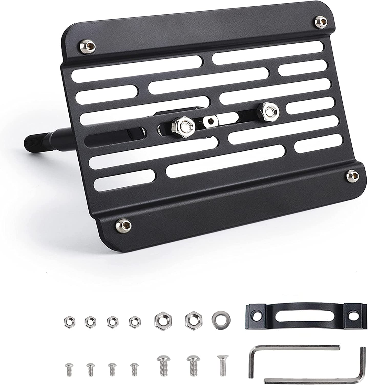 Aluminum Alloy License Plate Frame, Front License Plate Mounting Kit, Tow Hook License Plate Mount, Holder Bolt Adapter Relocation Kit Compatible with Subaru WRX STI - Delicate Leather