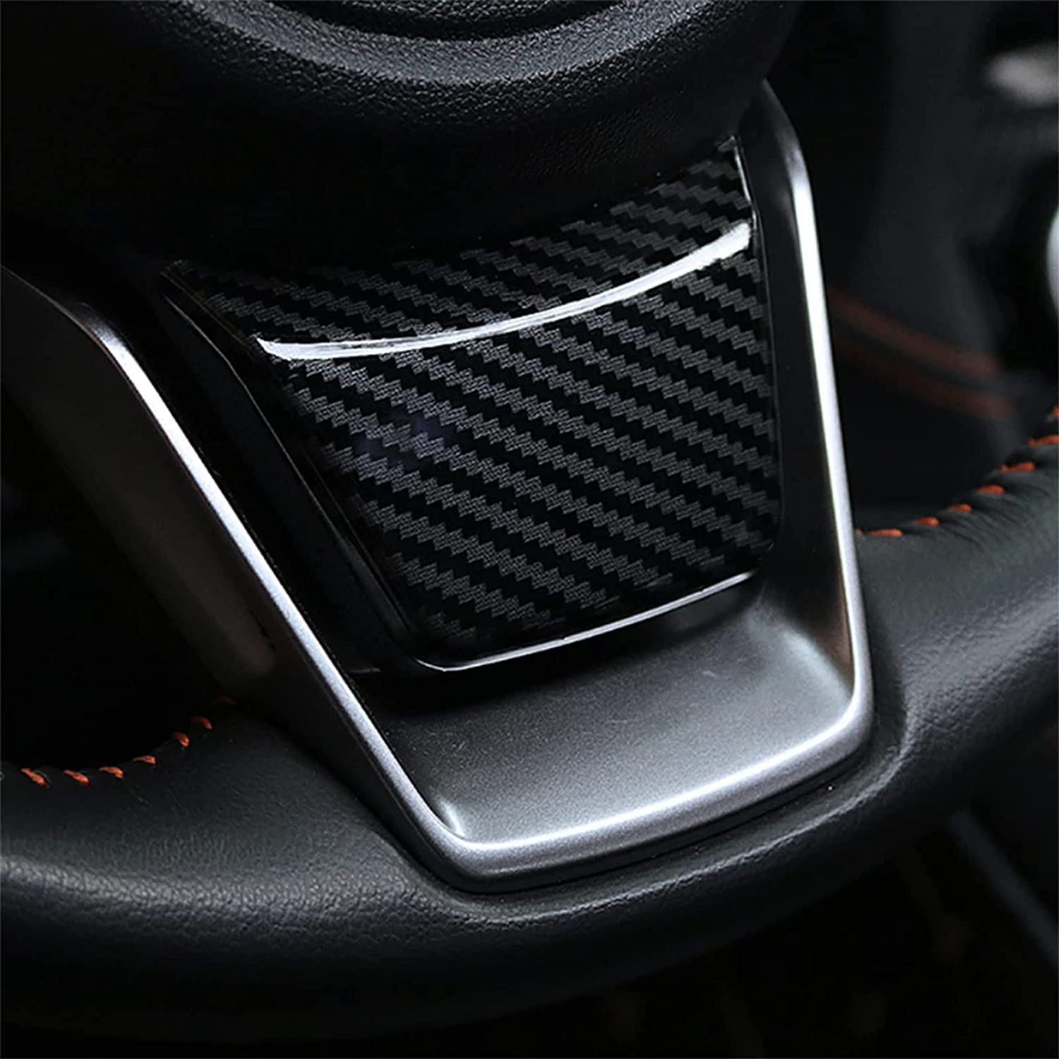 4PCS ABS Carbon Fiber Steering Wheel Panel Frame Trim Cover for Subaru Forester Ascent SUV 2019-2022,for Impreza 2017-2022,for Legacy/Outback 2018-2022,for Crosstrek 2018-2022 - Delicate Leather