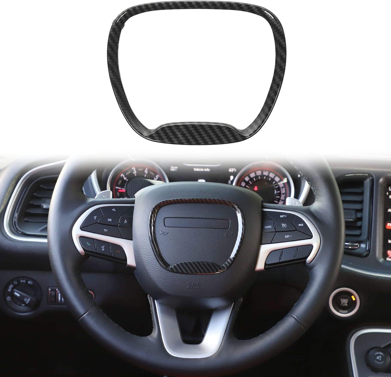 Steering Wheel Trim, for 2015-2022 Challenger Charger, for Grand Cherokee SRT8 2014-2020