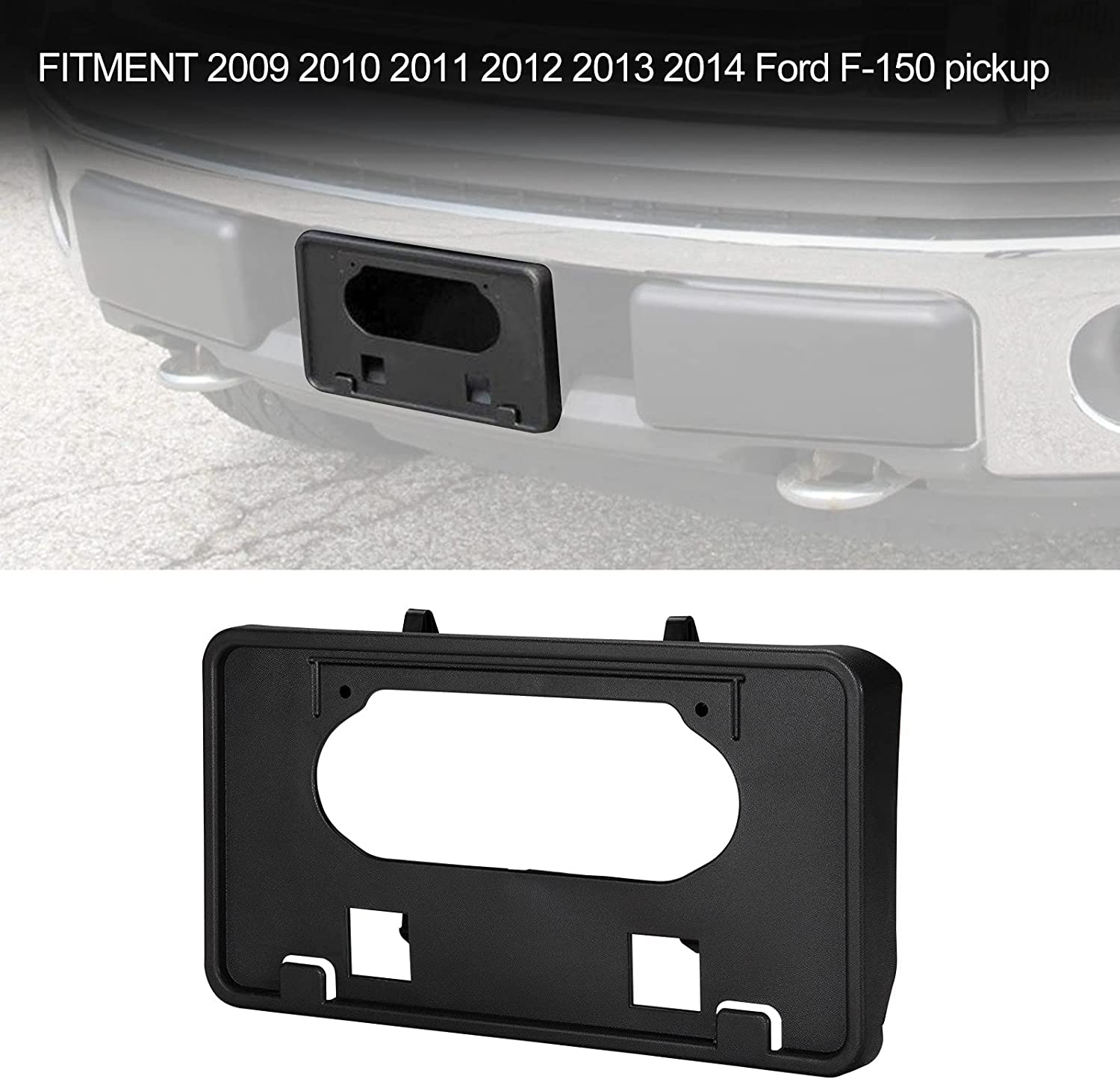 Bumper Mounting Bracket Compatible with Ford F150 2009 - 2014 Front License Plate Frame Holder - Delicate Leather