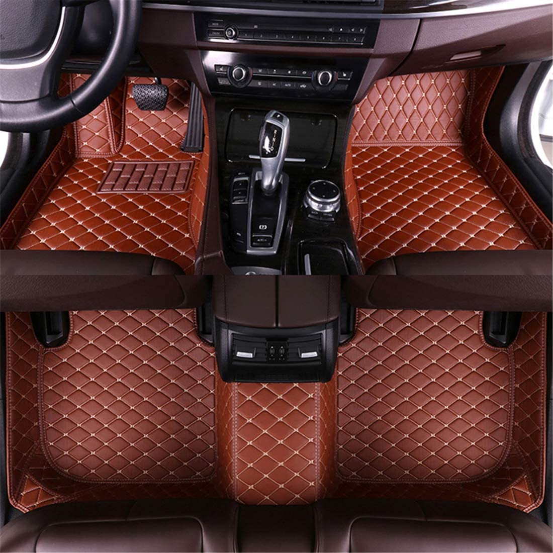 Car Floor Mats fit for F-Type Convertible 2013-2019 Full Coverage All Weather Protection Non-Slip Leather Floor Liners