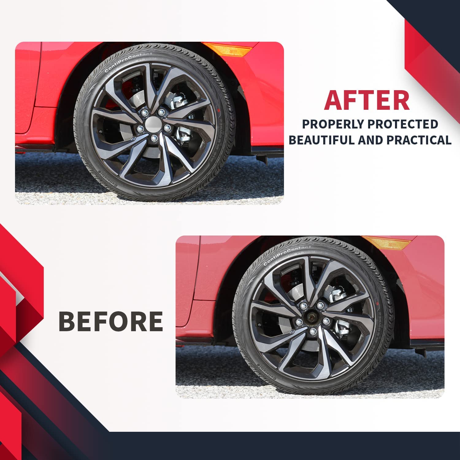 69MM Wheel Center Caps Compatible with Honda 44732S9AA00 Rims Center Hub Caps Covers 2.7 Inch Wheel Caps (4 PCS) - Delicate Leather