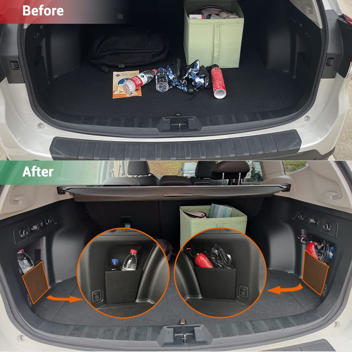 Forester Trunk Upgrade, Trunk Organizer, Trunk Storage Side Divider Accessories for Forester 2019 2020 2021 2022, A Pair(Left+Right, 2pcs) - Delicate Leather  