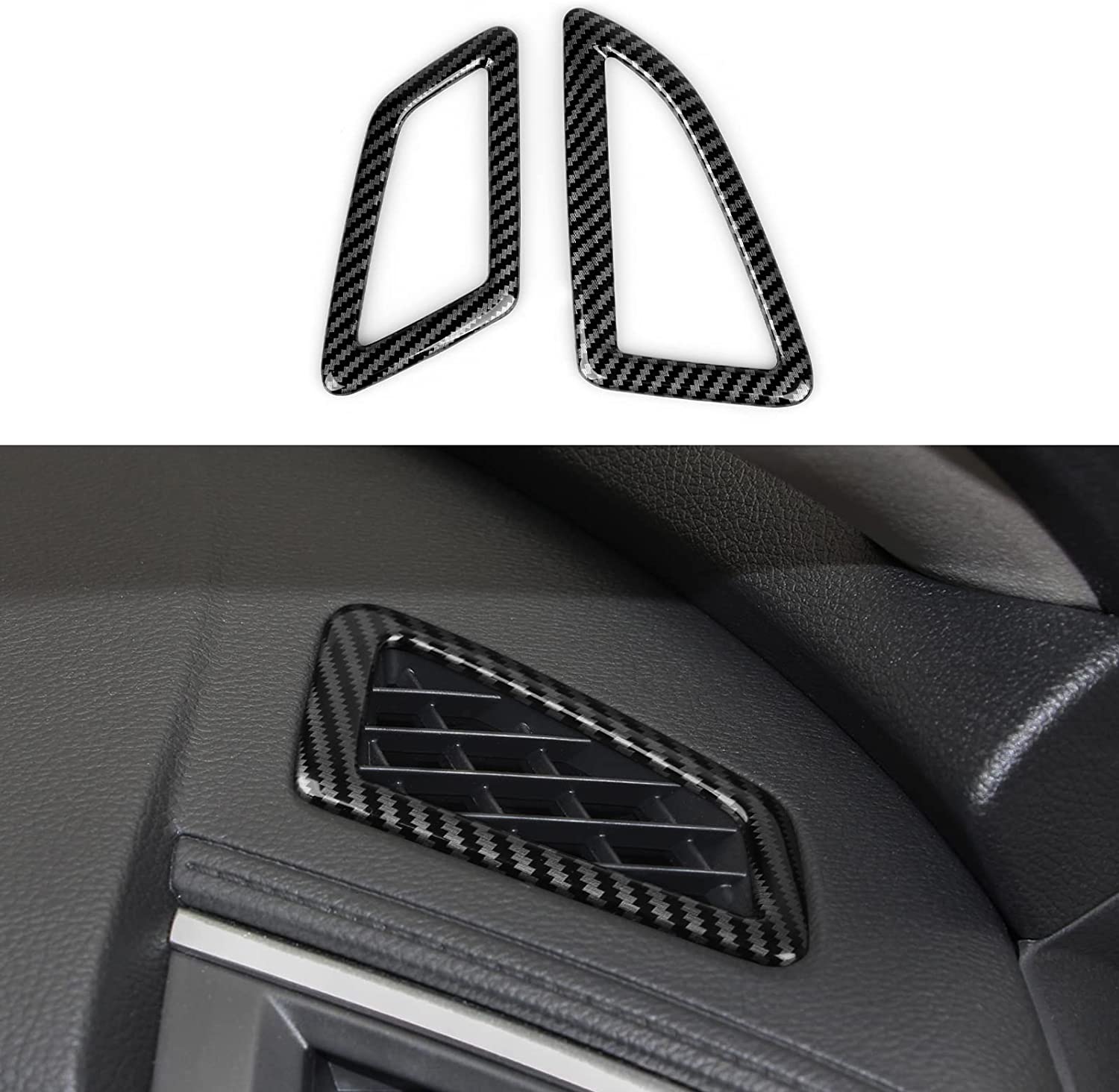 Air Vent Outlet Decals Compatible with 2016 2017 2018 2019 2020 2021 Honda Civic 10th Gen Accessories ABS Carbon Fiber Interior Sticker - Delicate Leather