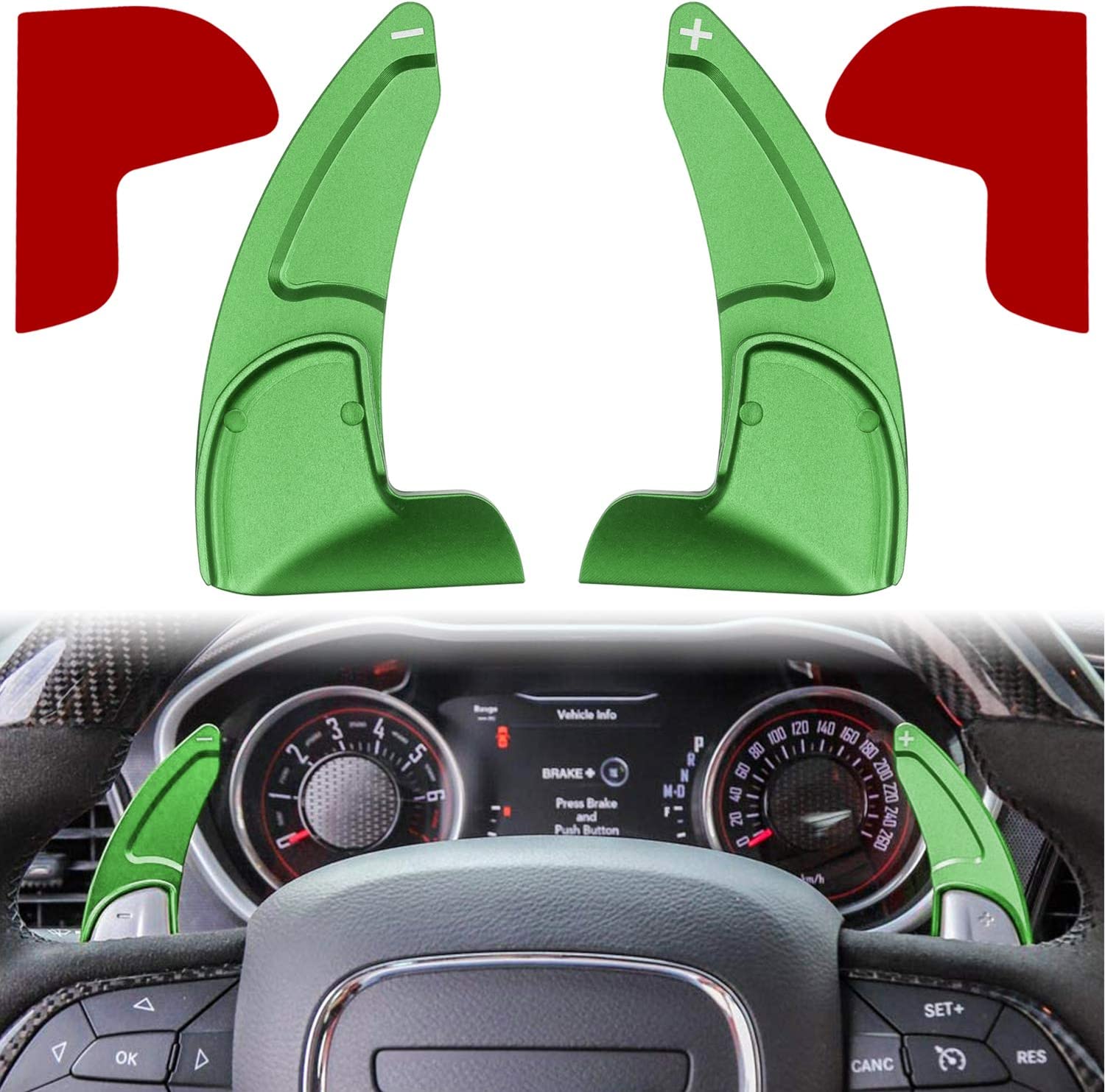 Steering Wheel Shift Paddle Extended Shifter Trim Cover for Challenger Charger Durango RT & Scat Pack 2015-2021, For Grand Cherokee 2014-2021 Interior Decoration Accessories