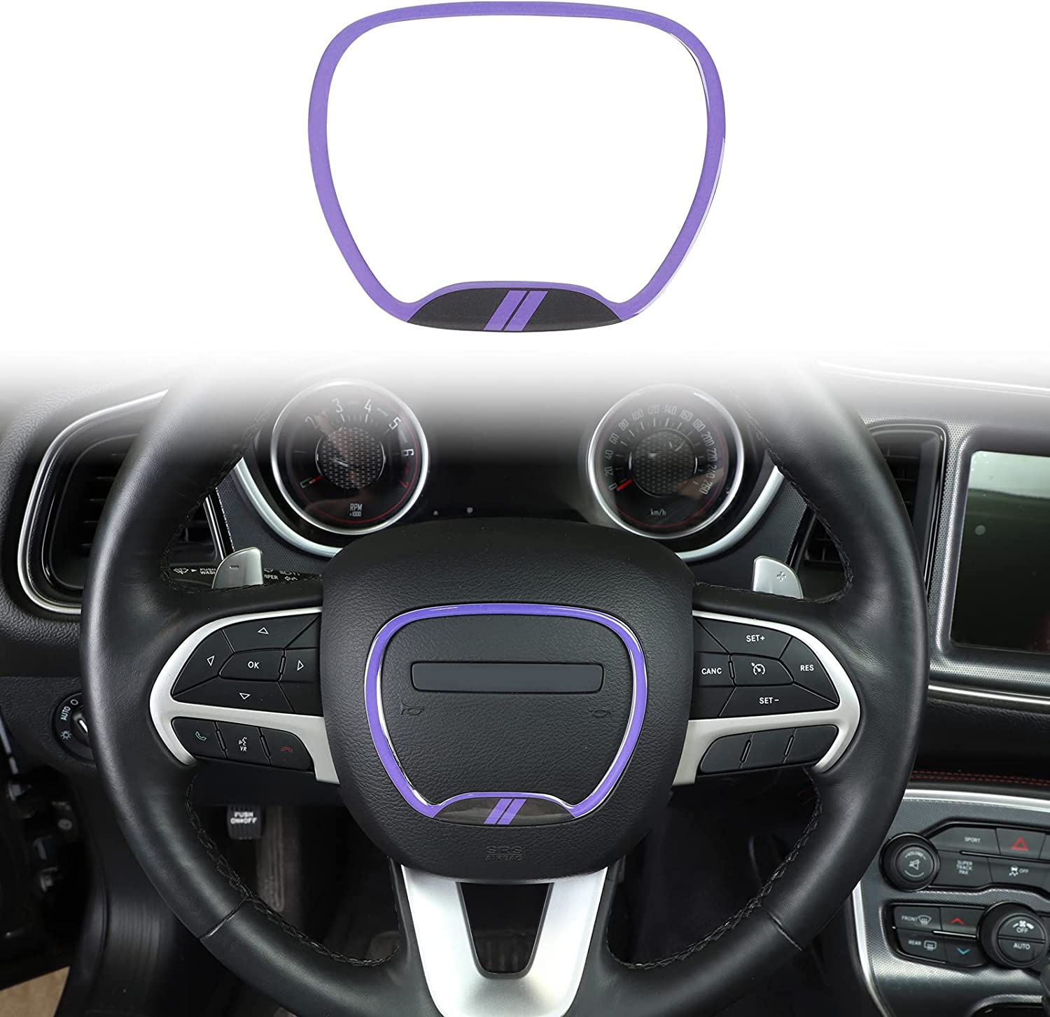 Steering Wheel Trim, for 2015-2022 Challenger Charger, for Grand Cherokee SRT8 2014-2020