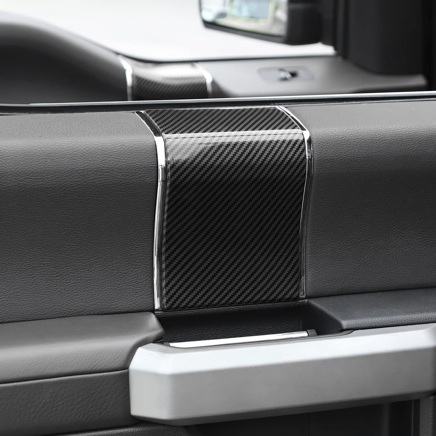 Interior Door Handle Panel Trim ABS Cover Accessories for 2015-2020 Ford F150 - Delicate Leather