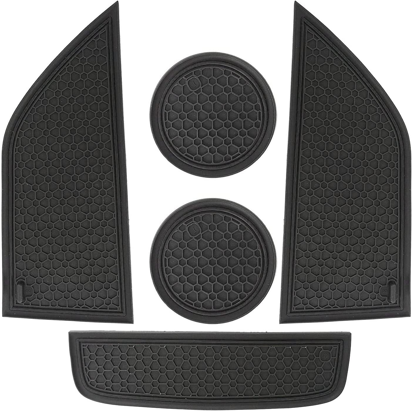 Anti Dust Mats Compatible with Mustang Accessories 2015-2022, Custom Fits Cup Holder Liners Mats Door Pocket Center Console Liners - Delicate Leather  