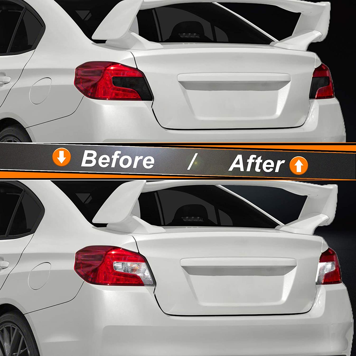 Blackout Taillight Vinyl Tint Film, Precut Overlays, Tail Light Wrap Cover Compatible with 2015-2020 Subaru WRX/STI - Delicate Leather