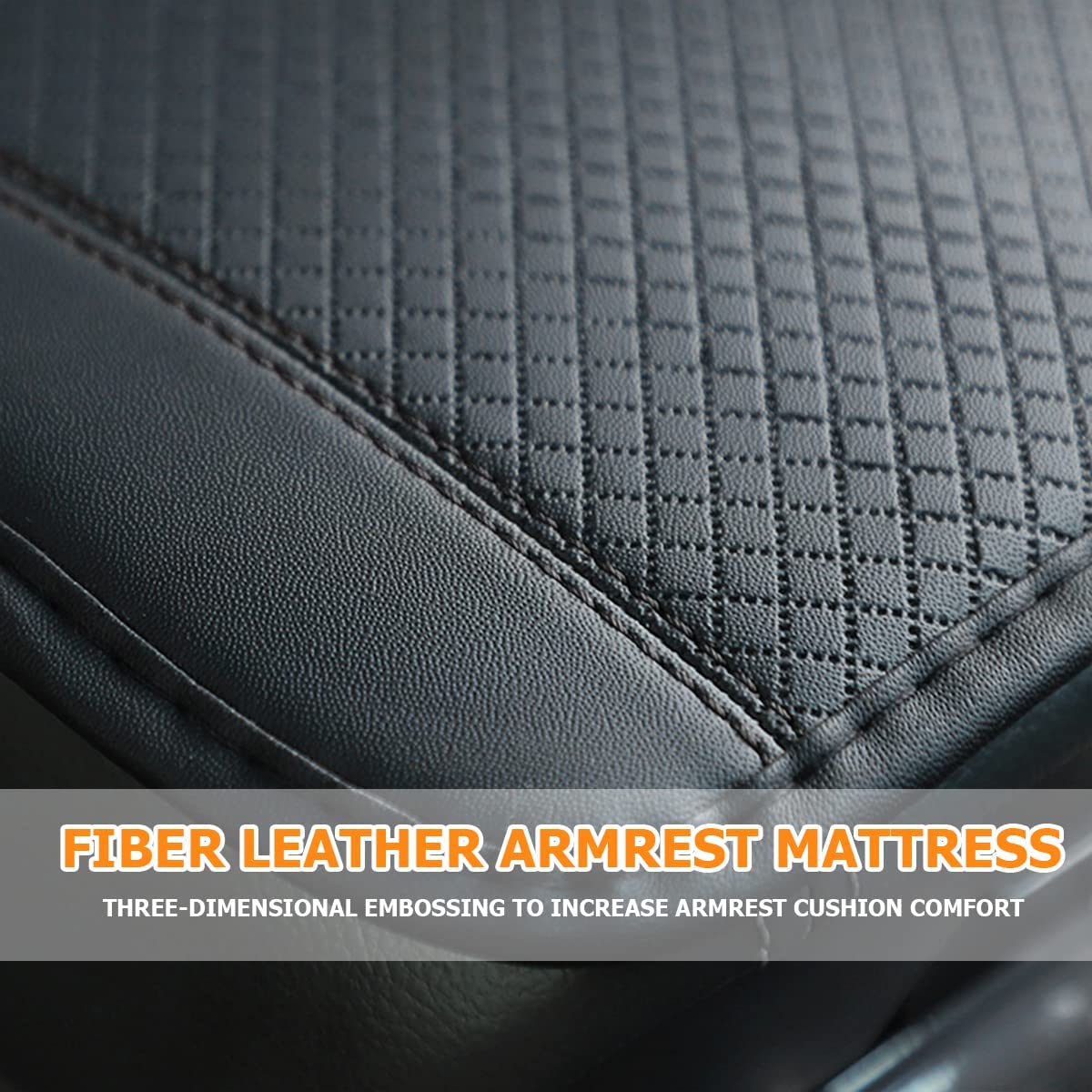 Car Armrest Storage Box Mat, Fiber Leather Car Center Console Cover, Car Armrest Seat Box Cover Accessories Interior Protection for Most Vehicle, SUV, Truck - Delicate Leather