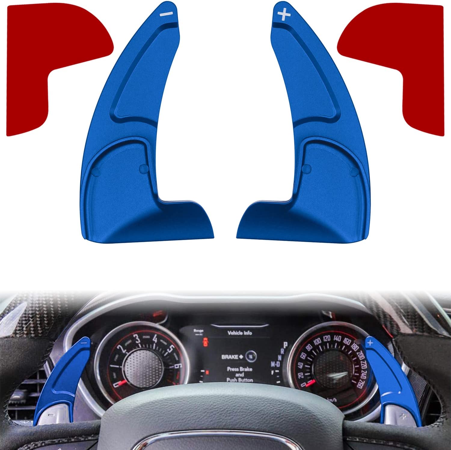 Steering Wheel Shift Paddle Extended Shifter Trim Cover for Challenger Charger Durango RT & Scat Pack 2015-2021, For Grand Cherokee 2014-2021 Interior Decoration Accessories