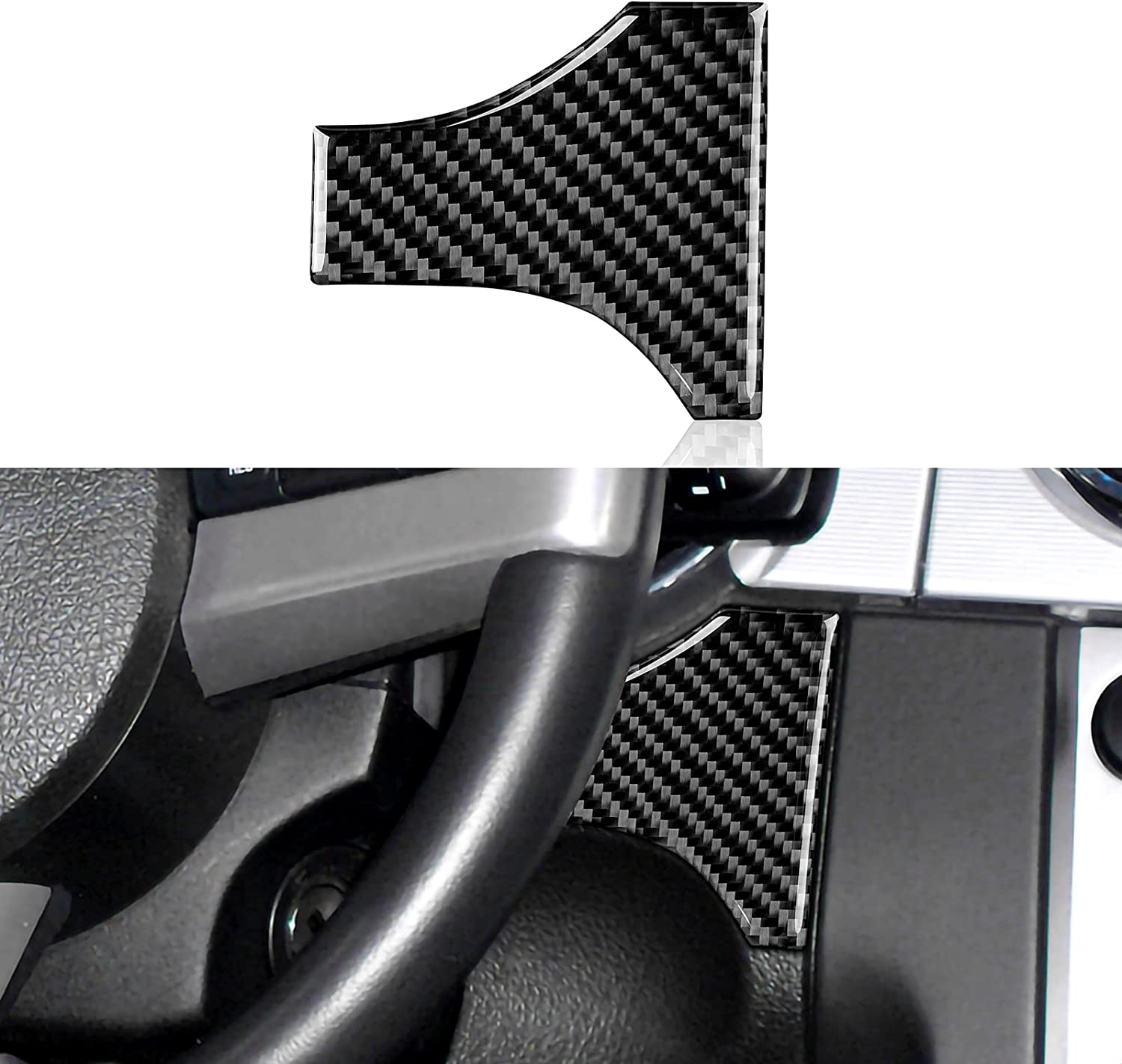 Carbon Fiber Car Interior Right Steering Wheel Trim Stickers Decal Cover for Ford Mustang GT 2005 2006 2007 2008 2009 S197 Accessories - Delicate Leather