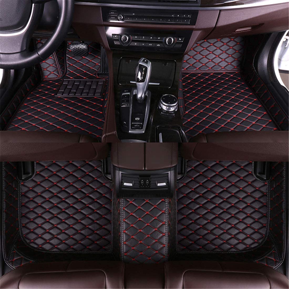 Car Floor Mats fit for Jaguar F-PACE 2016-2019 Full Coverage All Weather Protection Non-Slip Leather Floor Liners