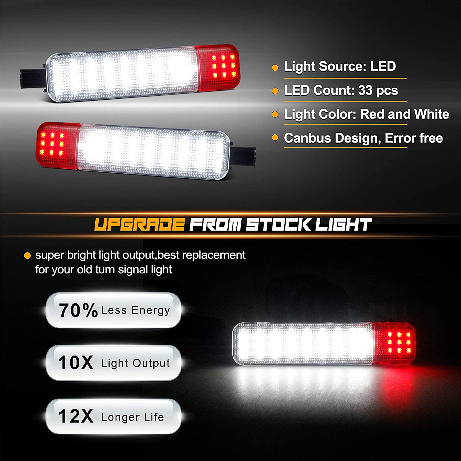 LED Interior Door Light Door Panel Courtesy Light Warning Light Lamp Assembly Compatible with 1999-2006 Silverado/Sierra 1500 2001-2006 3500 2500 HD 1999-2006 Yukon 1995-1999 C1500 C2500 C3500 - Delicate Leather