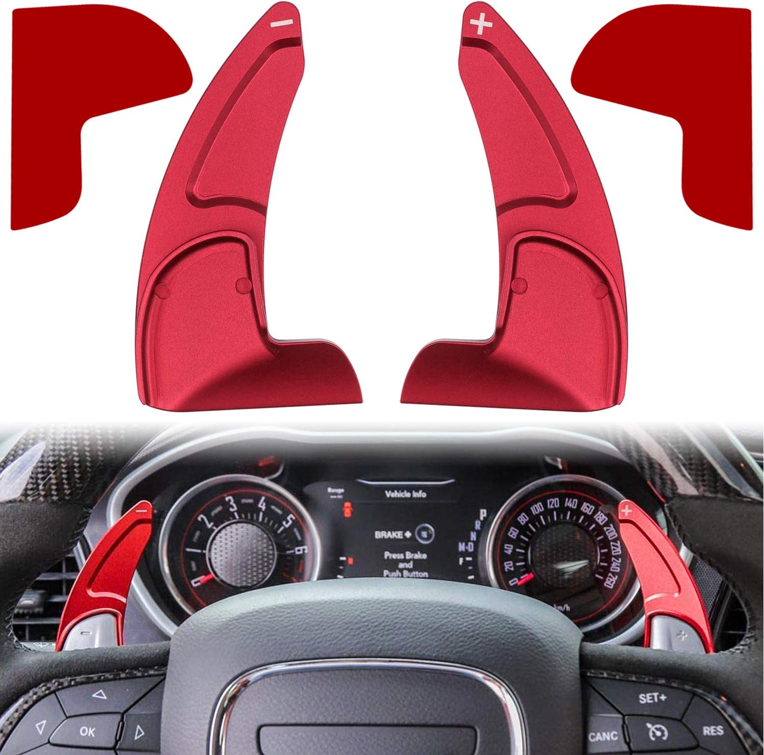 Steering Wheel Shift Paddle Extended Shifter Trim Cover for Challenger Charger Durango RT & Scat Pack 2015-2021, For Grand Cherokee 2014-2021 Interior Decoration Accessories