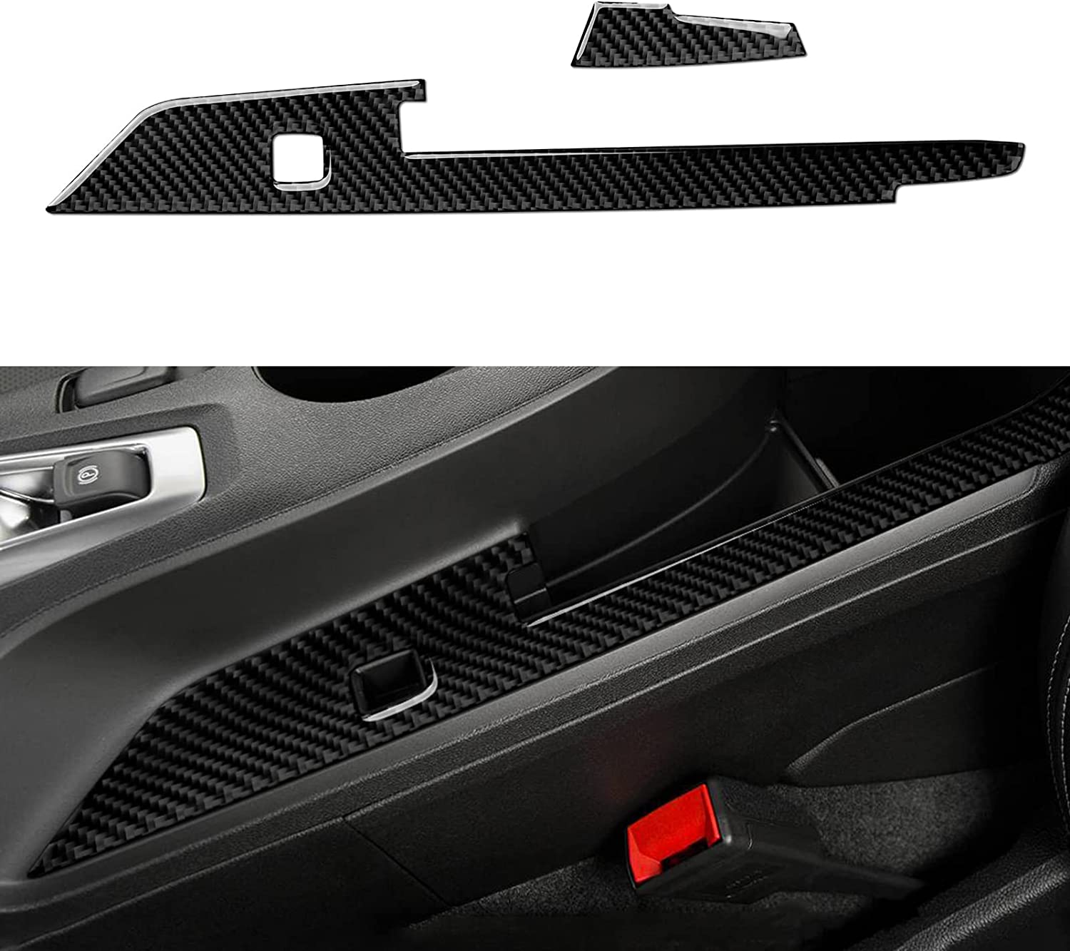 Car Armrest Box Panel Sticker Decal Carbon Fiber Interior Trim Cover Compatible with Chevrolet Camaro 2016 2017 2018 2019 Accessories - Delicate Leather