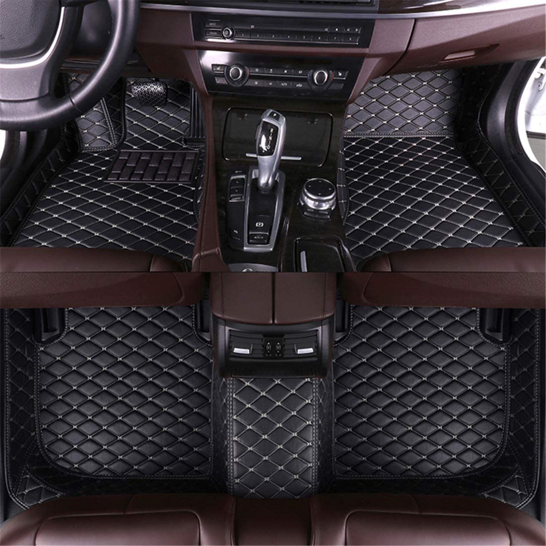 Car Floor Mats fit for X-Type 2009-2012 Full Coverage All Weather Protection Non-Slip Leather Floor Liners