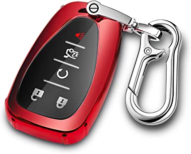 Chevrolet Key Fob Cover With Keychain for Chevy Cruze Camaro Malibu Traverse Spark Equinox Sonic Volt Bolt Trax - Delicate Leather
