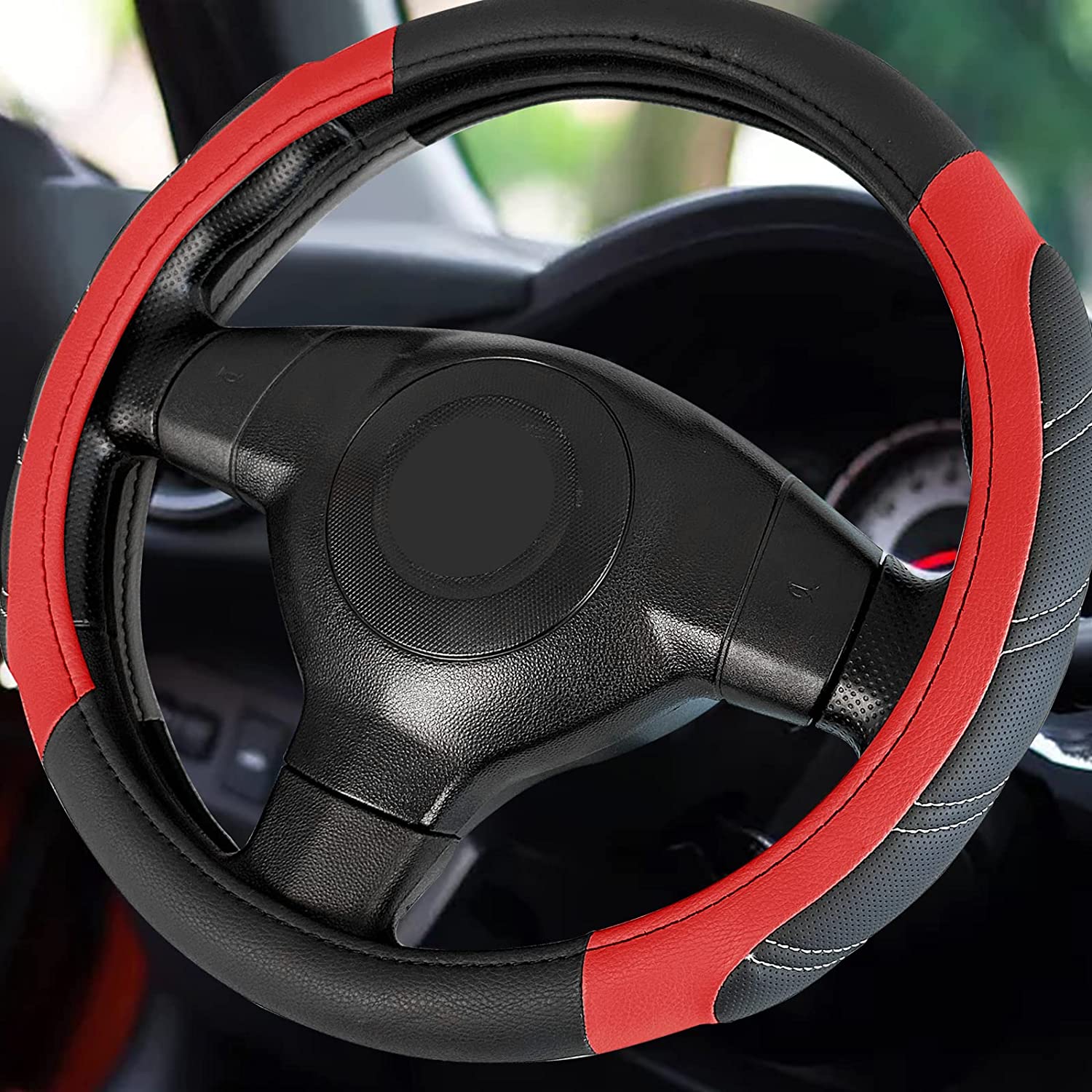 Delicate Leather Enhance Your Ride with a Stylish Steering Wheel Cover