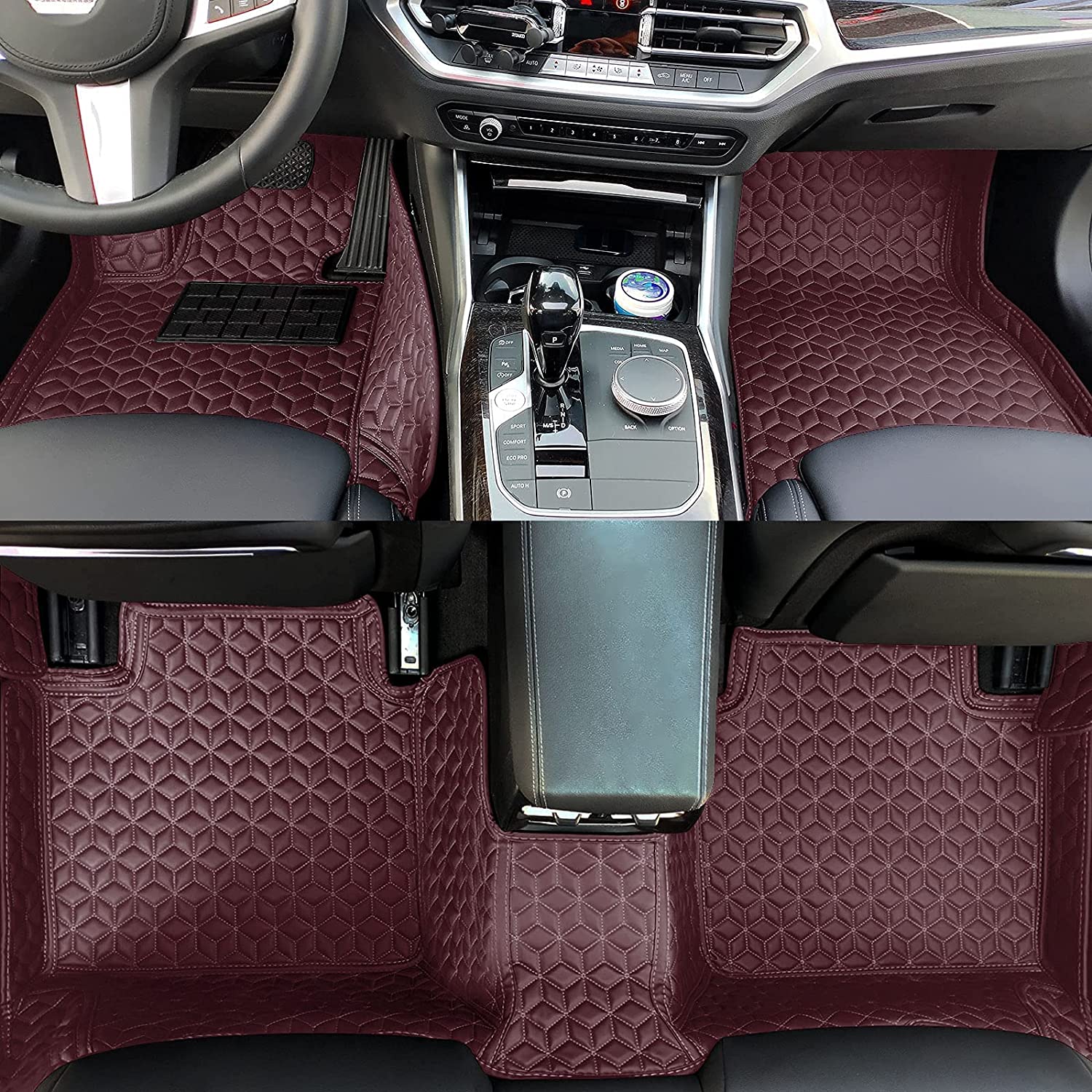 Car Floor Mats fit for Jaguar F-Type Coupe 2013-2019 Full Coverage All Weather Protection Non-Slip Leather Floor Liners