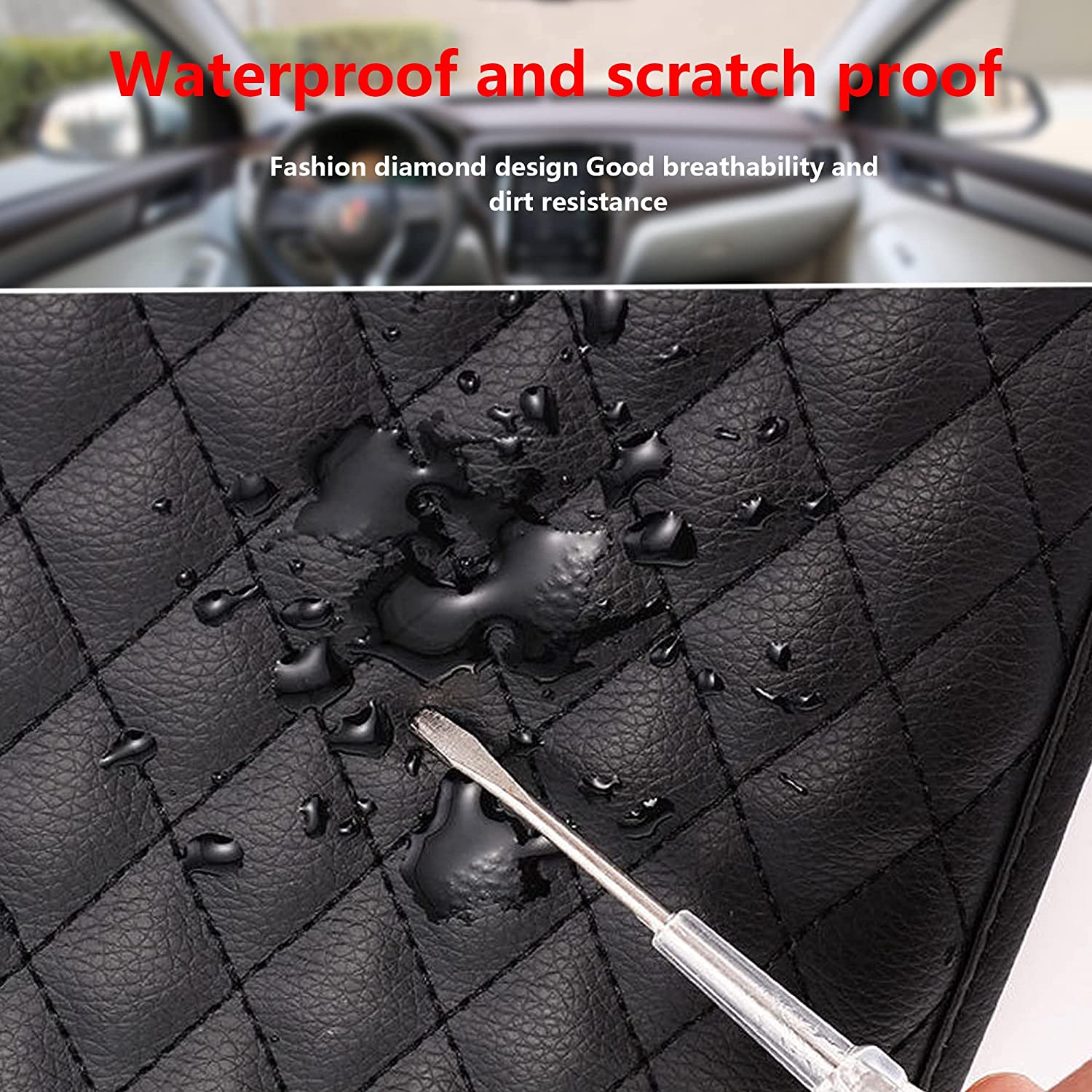 Center Console Cover, Soft Comfortable PU Leather Car Armrest Cushion, Waterproof and Anti-scratch Armrest Seat Box Cover Profector, Car Interior Accessories Universal For SUV/Truck/Vehicle - Delicate Leather