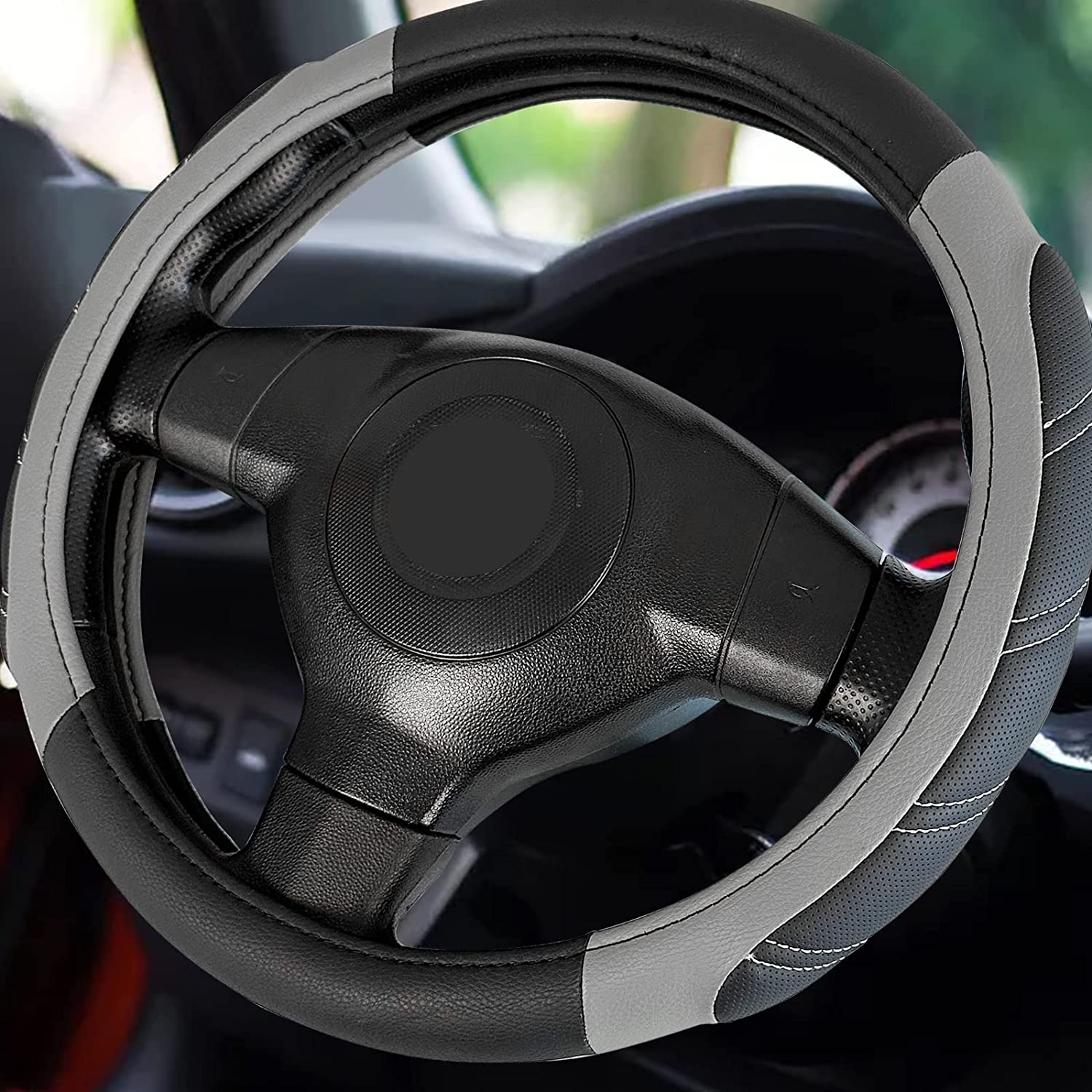 Delicate Leather Enhance Your Ride with a Stylish Steering Wheel Cover